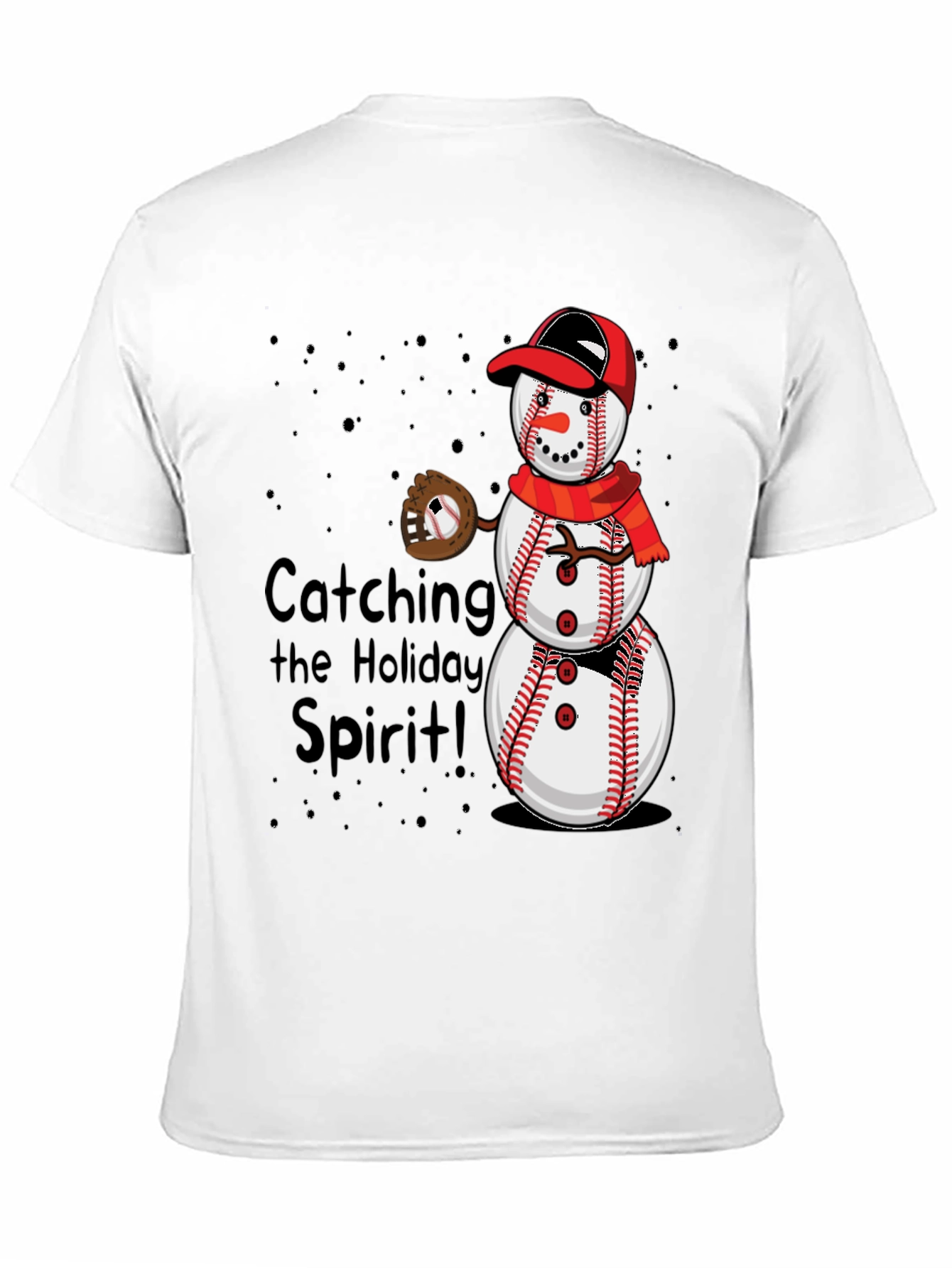 Baseball Snowman Holiday T-Shirt
