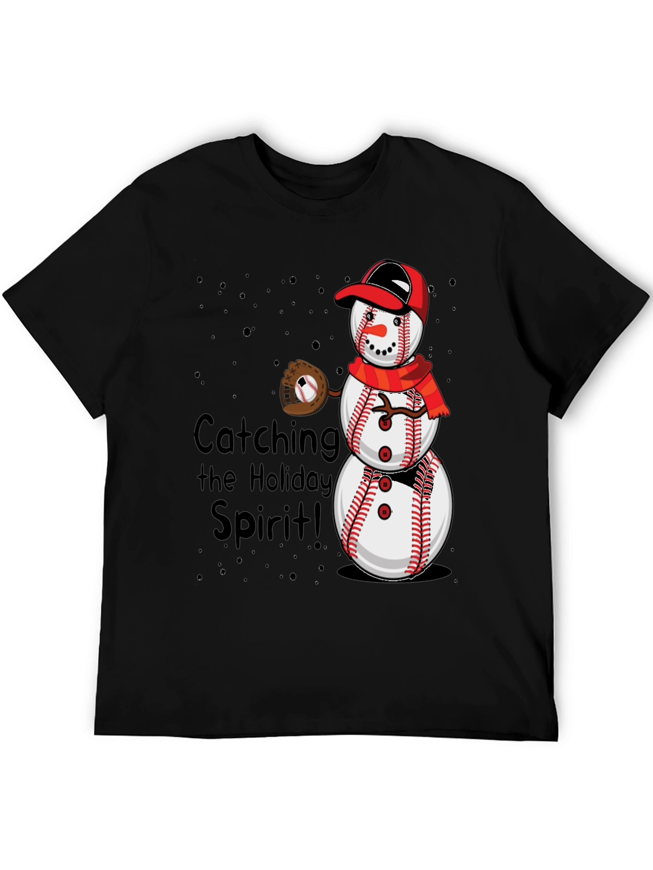 Baseball Snowman Holiday T-Shirt