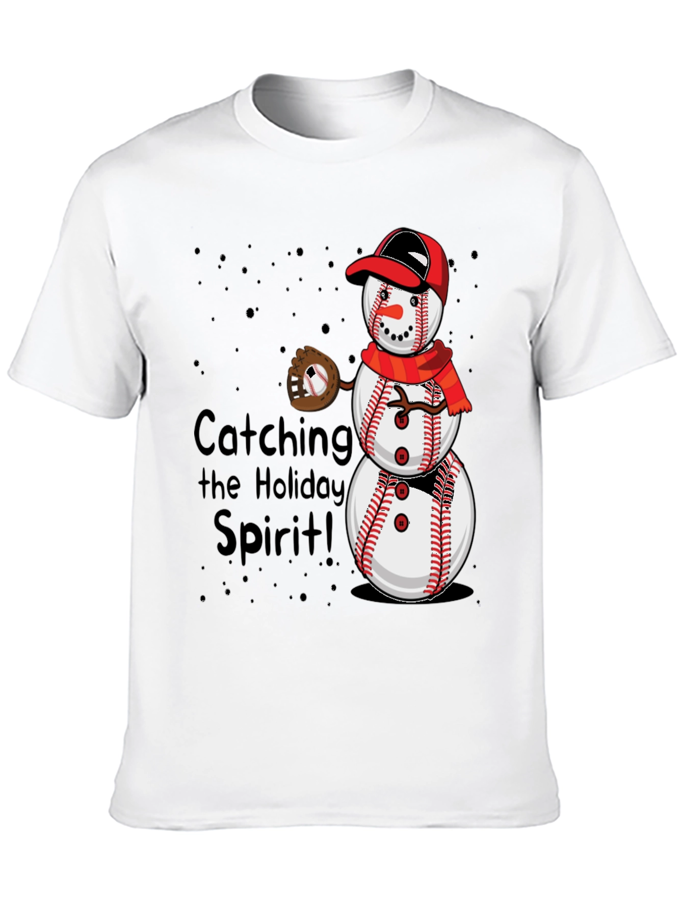 Baseball Snowman Holiday T-Shirt