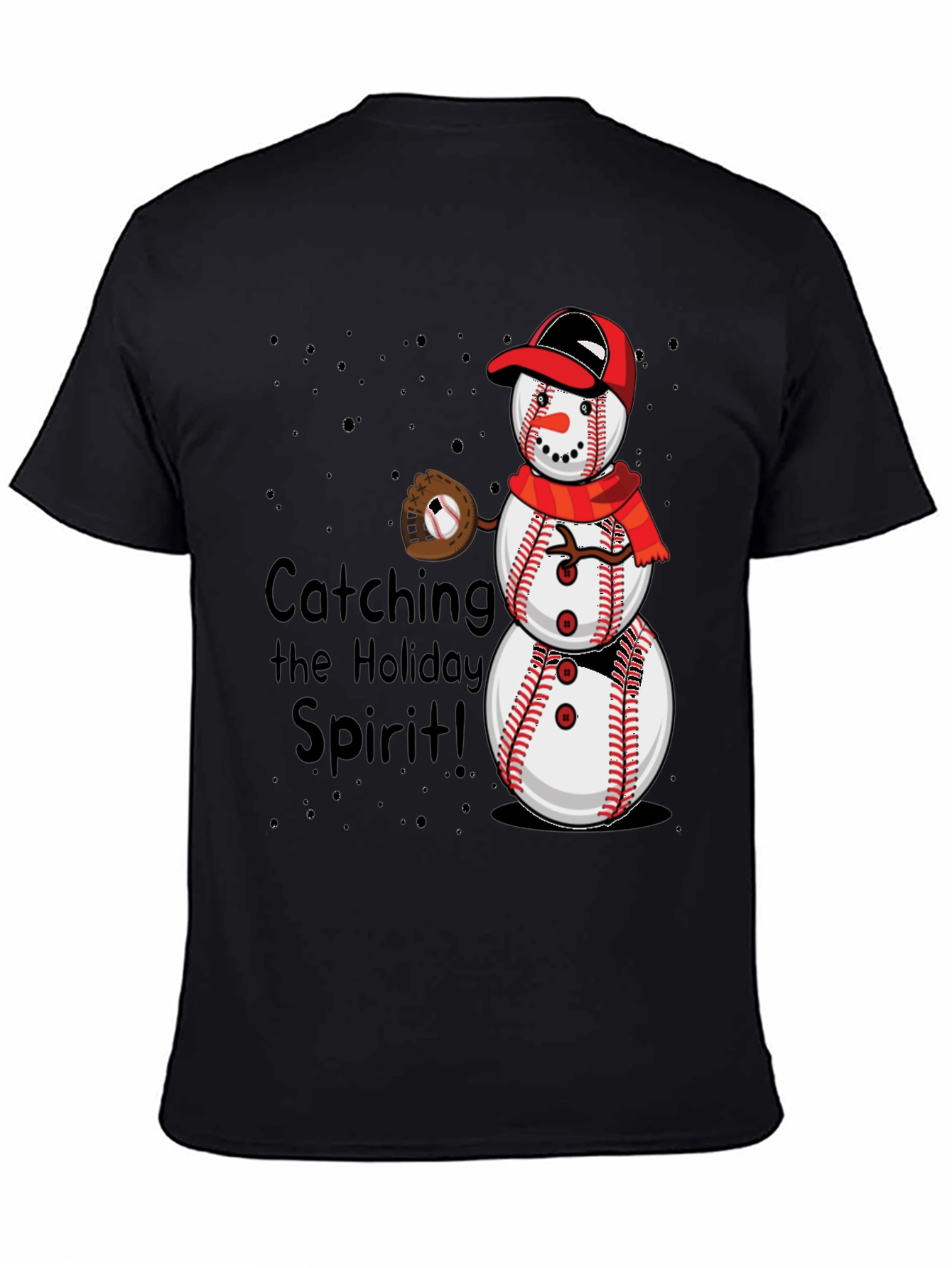 Baseball Snowman Holiday T-Shirt
