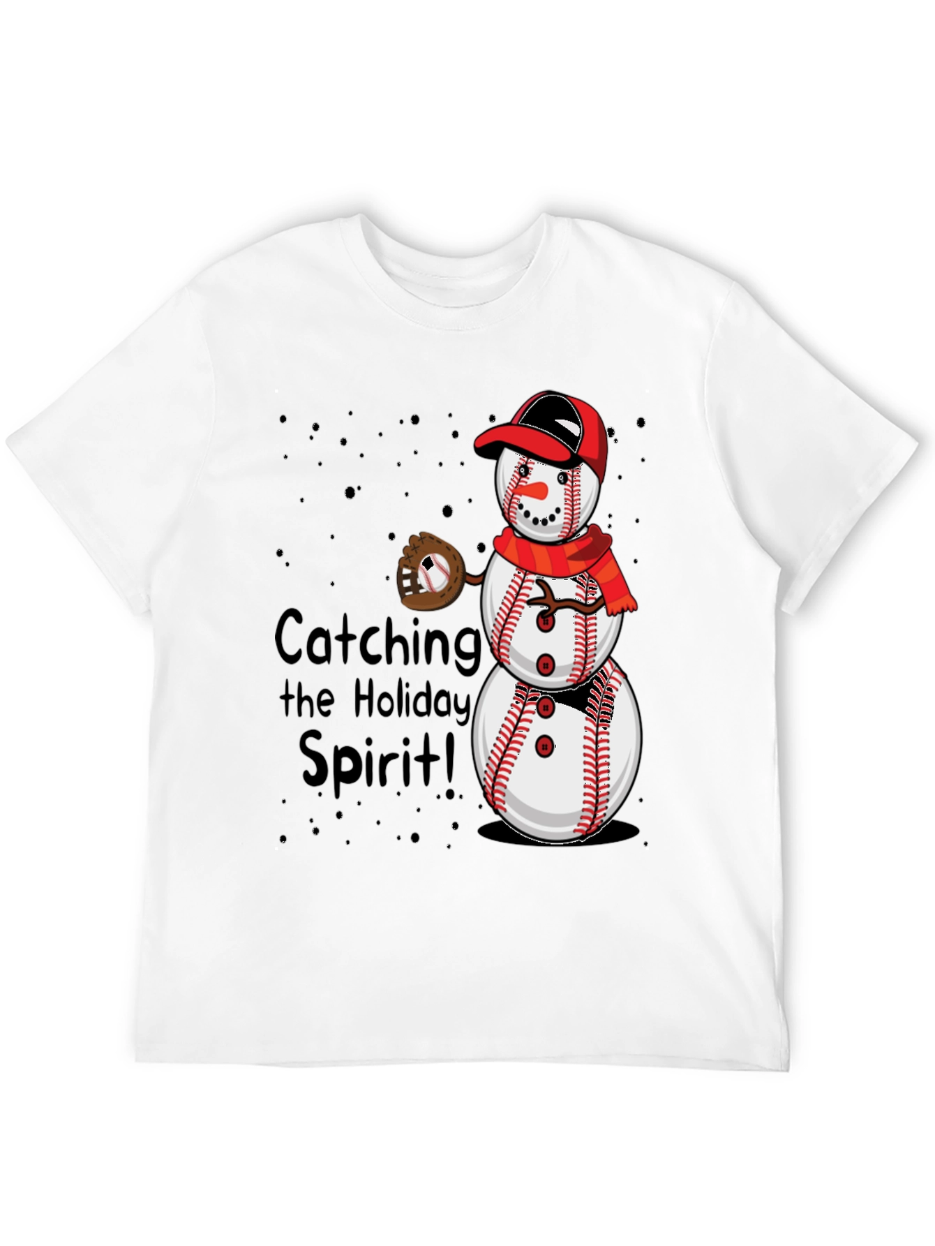 Baseball Snowman Holiday T-Shirt