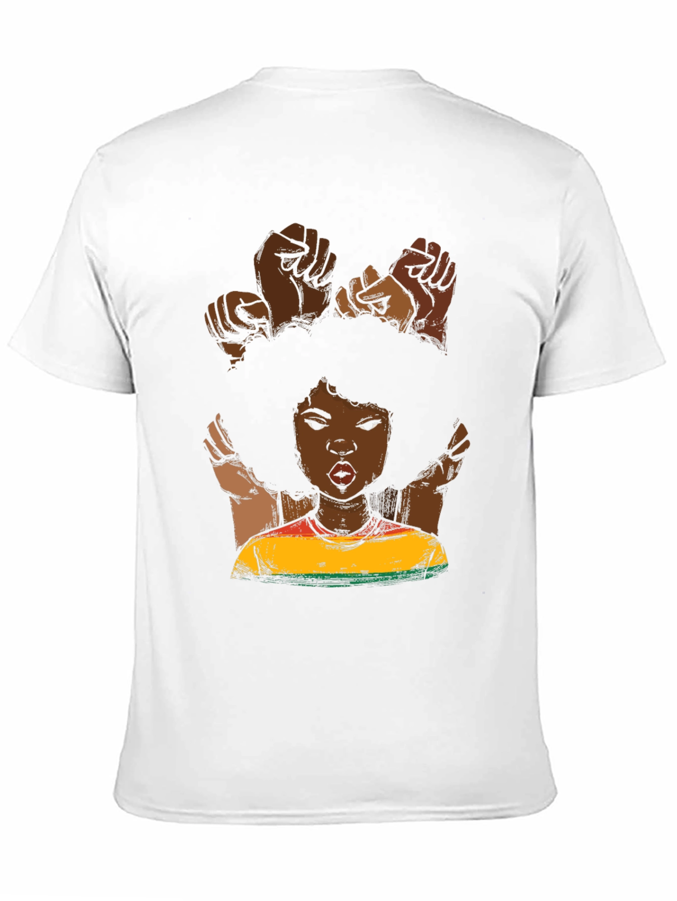 Black Power Fist Afro Woman Graphic Tee