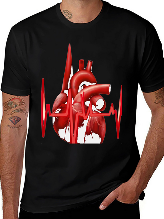 Anatomical Heartbeat Graphic Tee - Stylish Medical Apparel