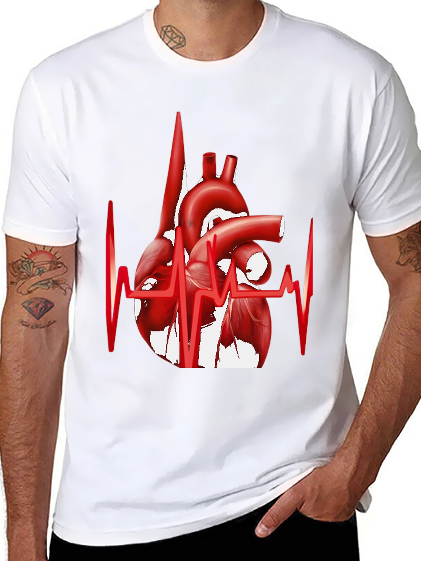 Anatomical Heartbeat Graphic Tee - Stylish Medical Apparel