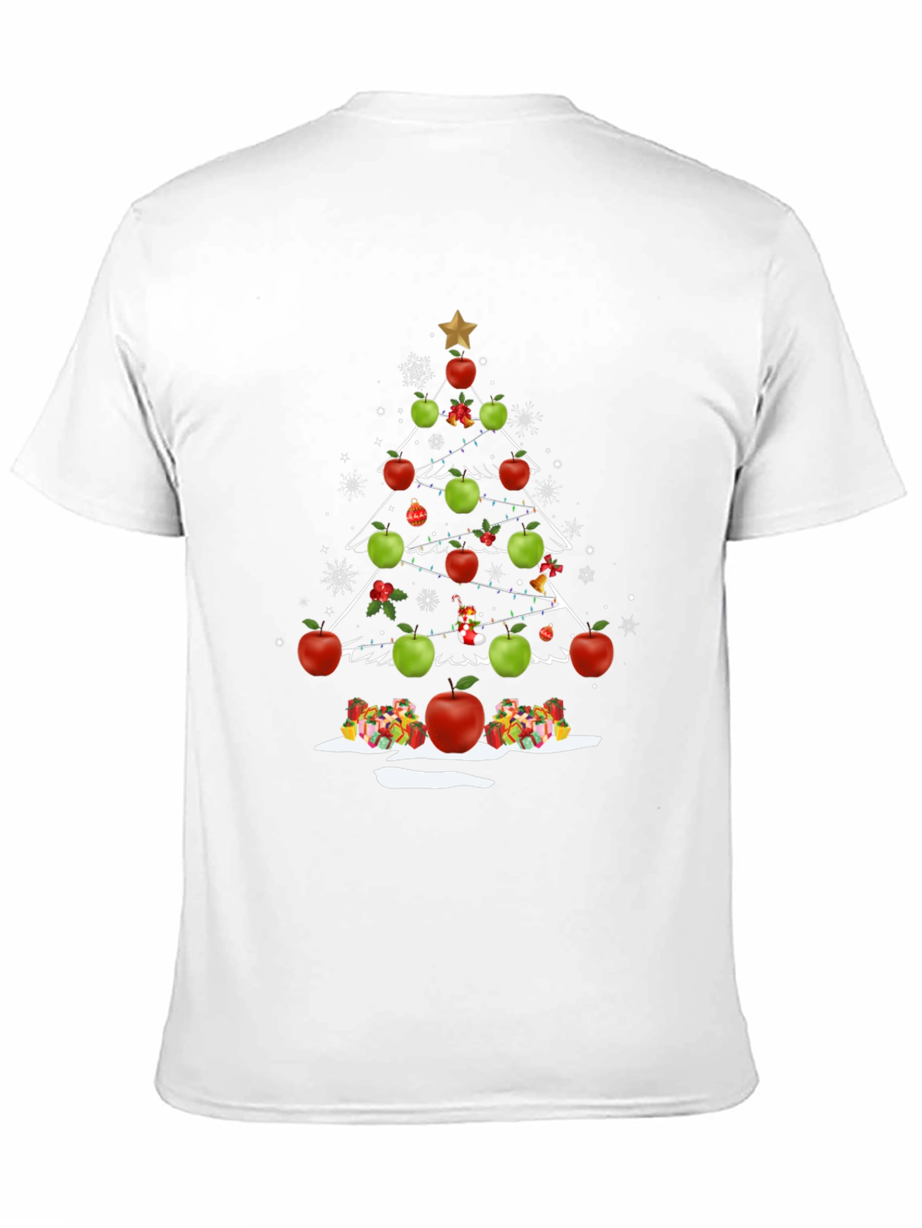 Festive Apple Christmas Tree Graphic Tee