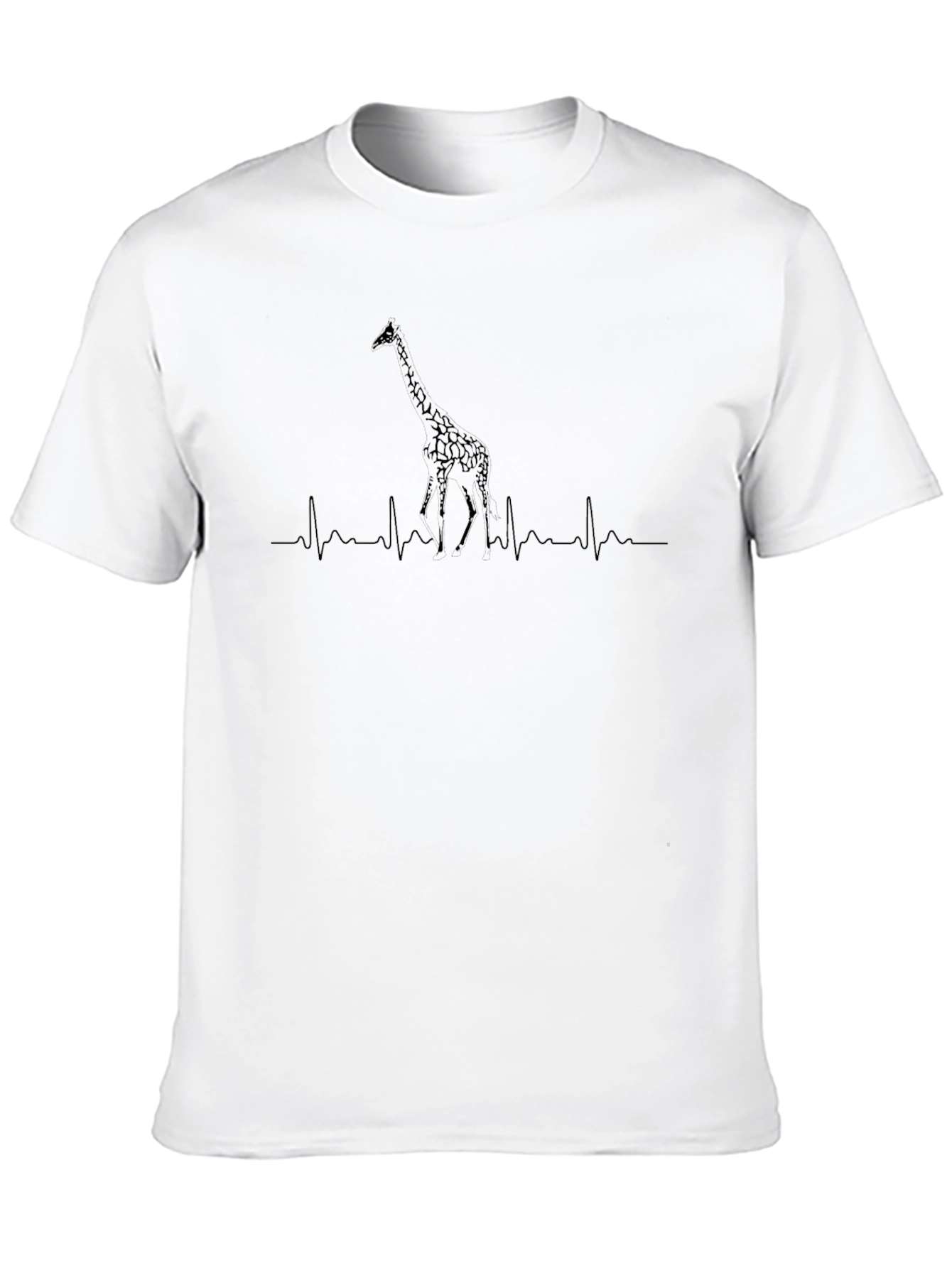 Heartbeat Giraffe Graphic Tee - Cool & Unique