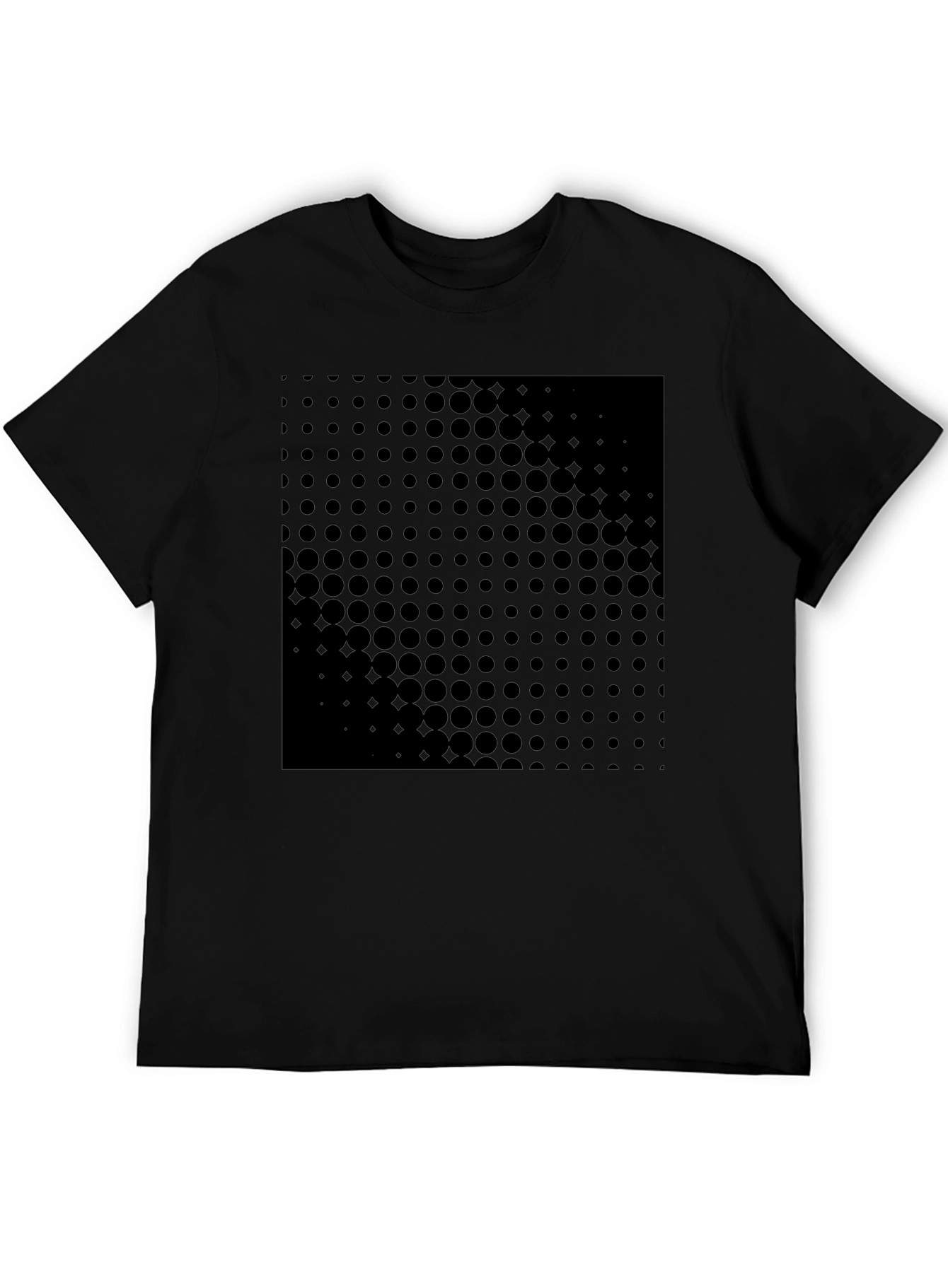 Mens Black Dot Pattern Graphic Tee