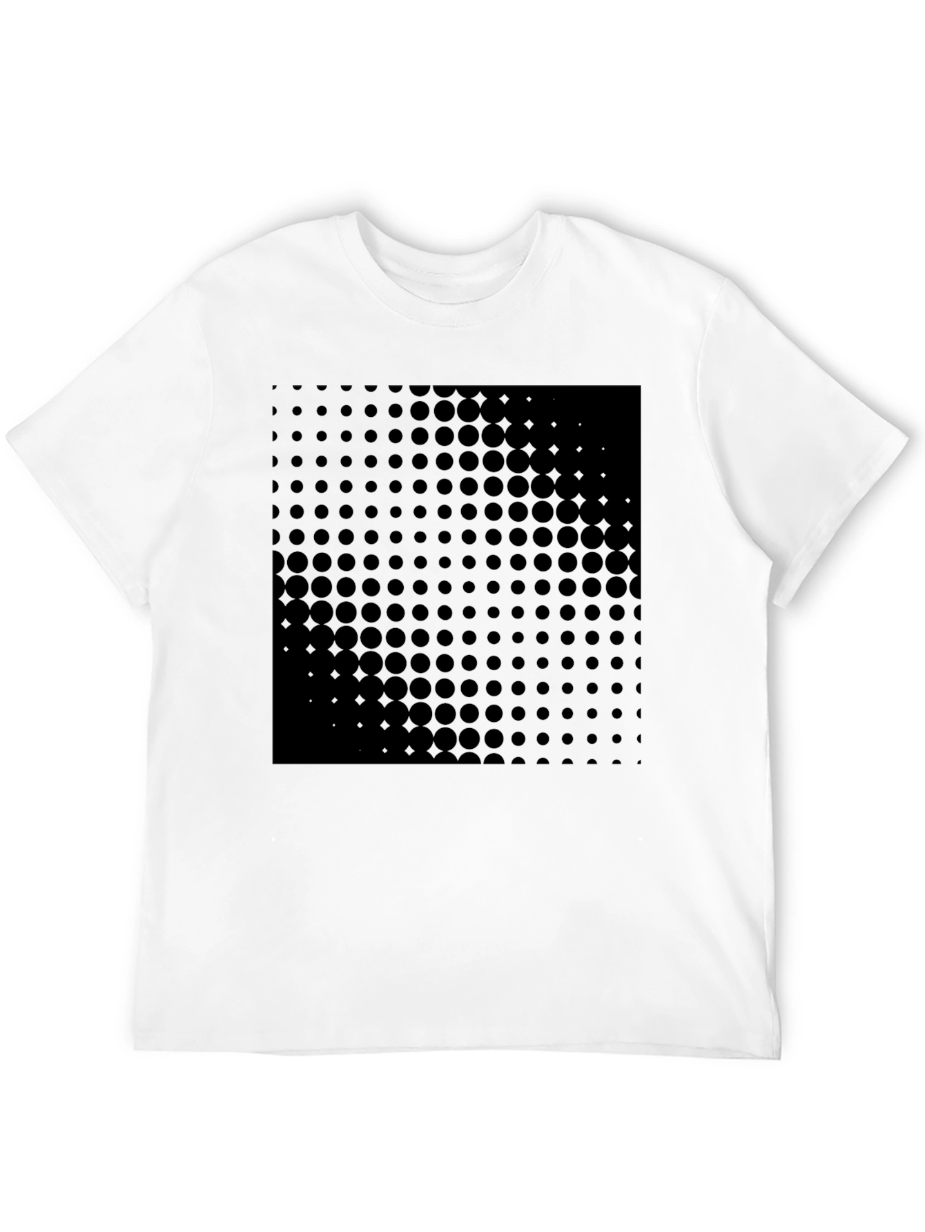 Mens Black Dot Pattern Graphic Tee