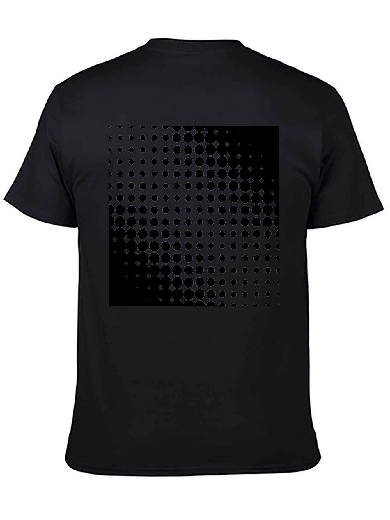 Mens Black Dot Pattern Graphic Tee
