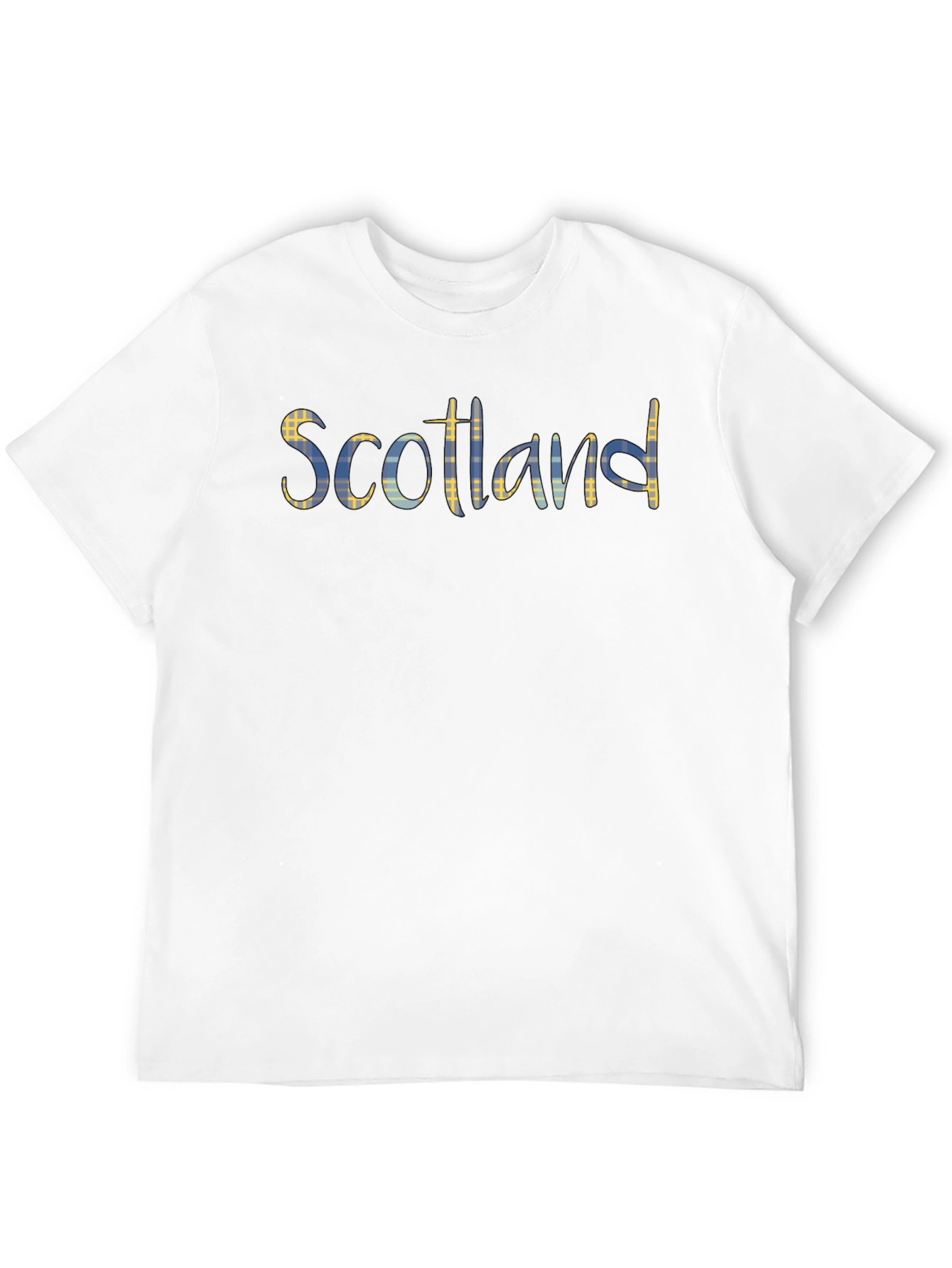 Scotland Plaid Graphic Print Black T-Shirt
