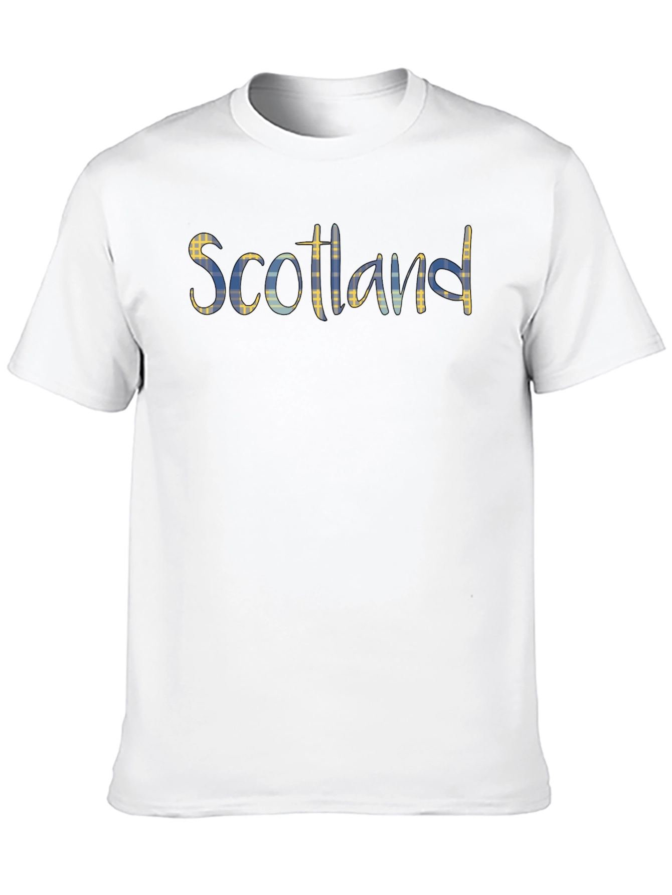 Scotland Plaid Graphic Print Black T-Shirt