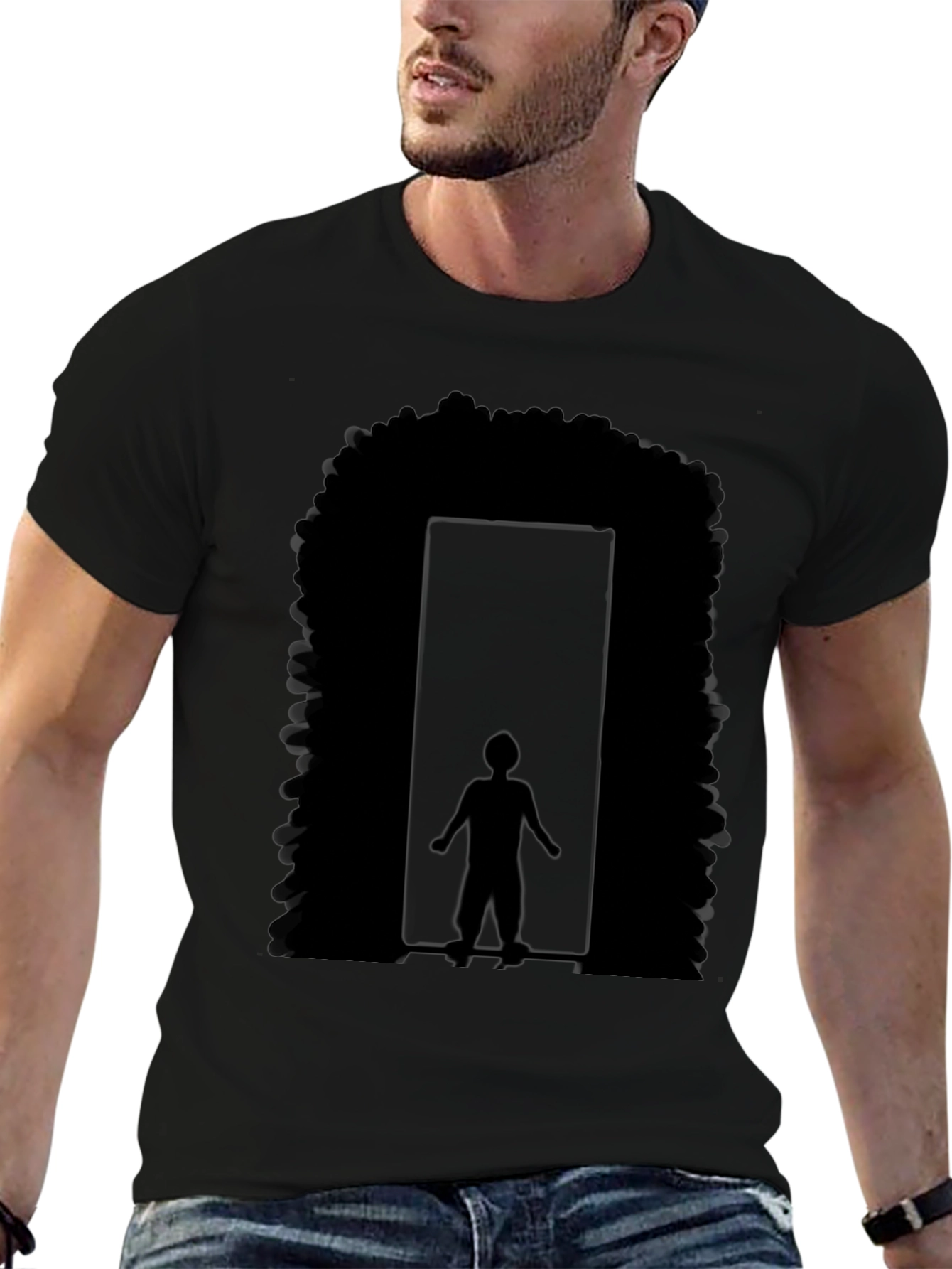 Afro Doorway Graphic T-Shirt - Black