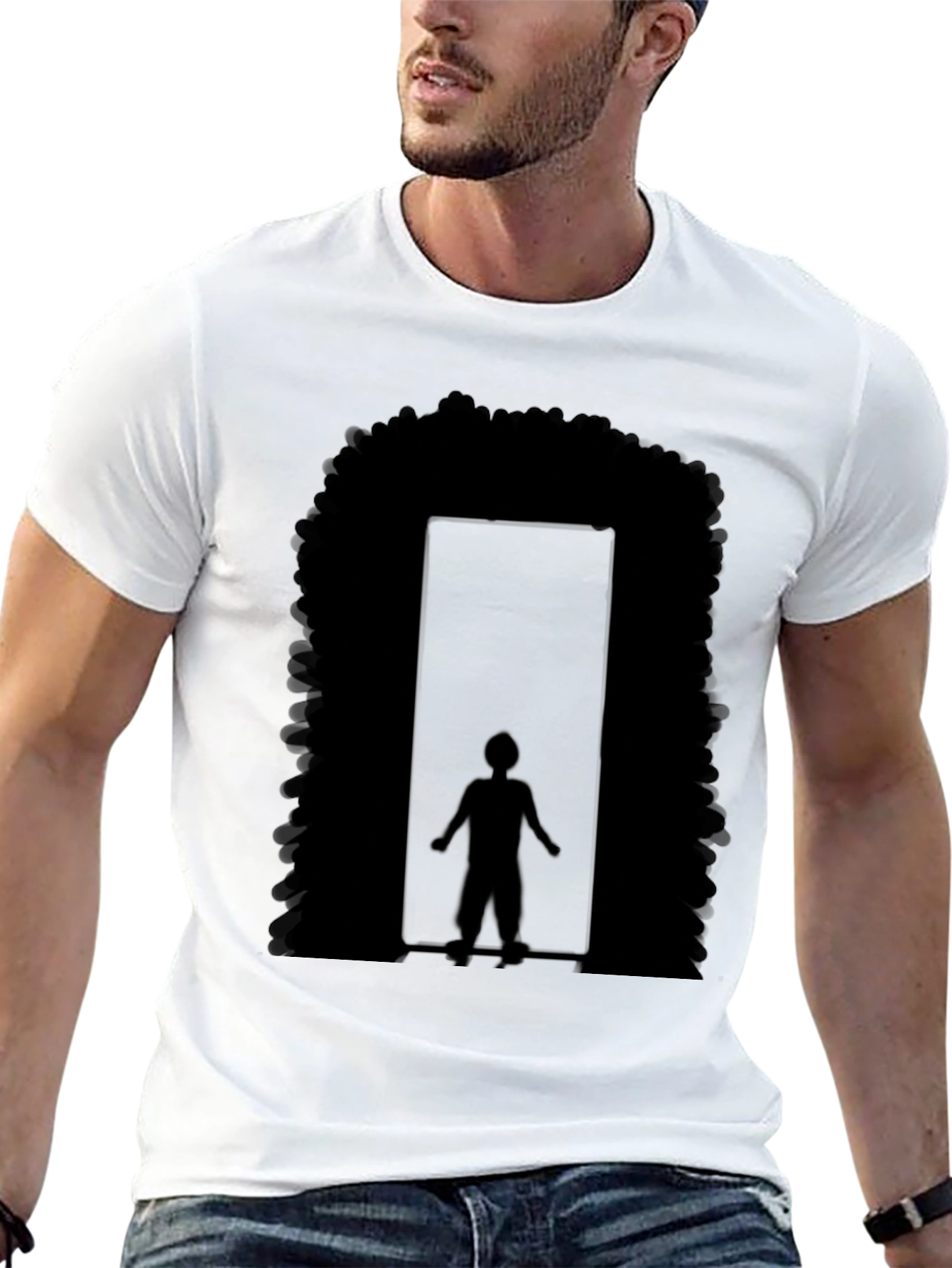 Afro Doorway Graphic T-Shirt - Black