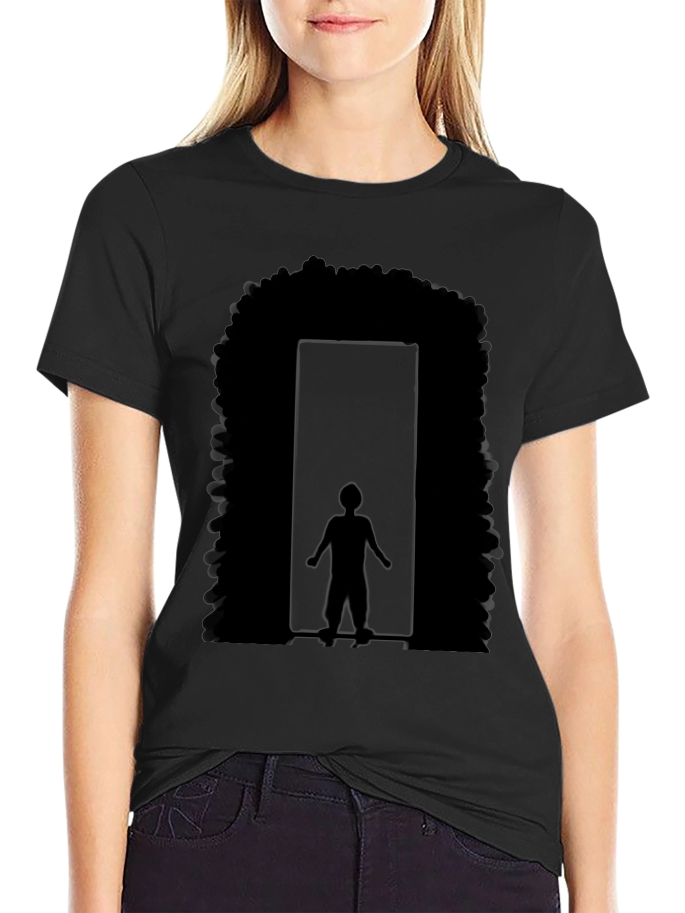 Afro Doorway Graphic T-Shirt - Black