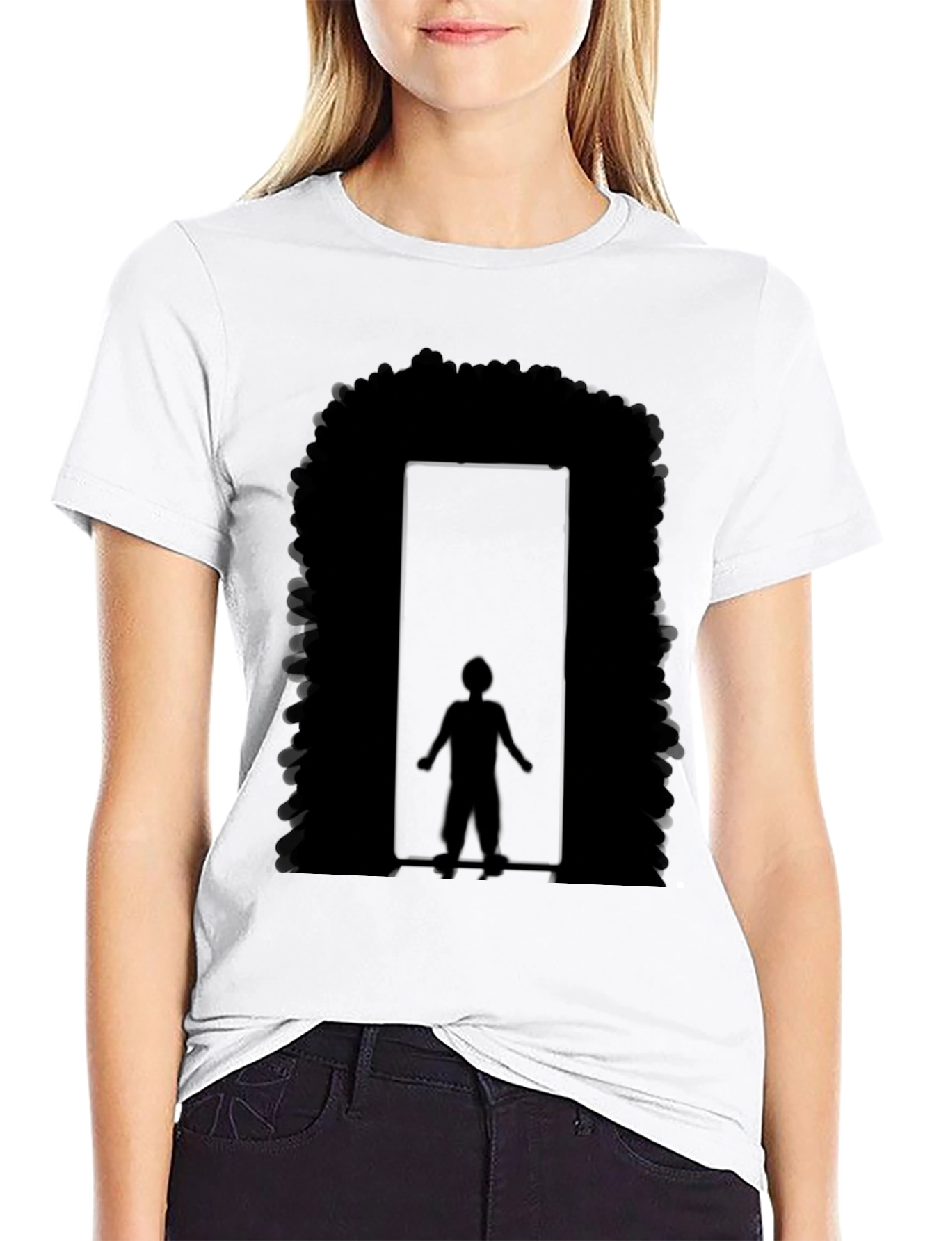 Afro Doorway Graphic T-Shirt - Black