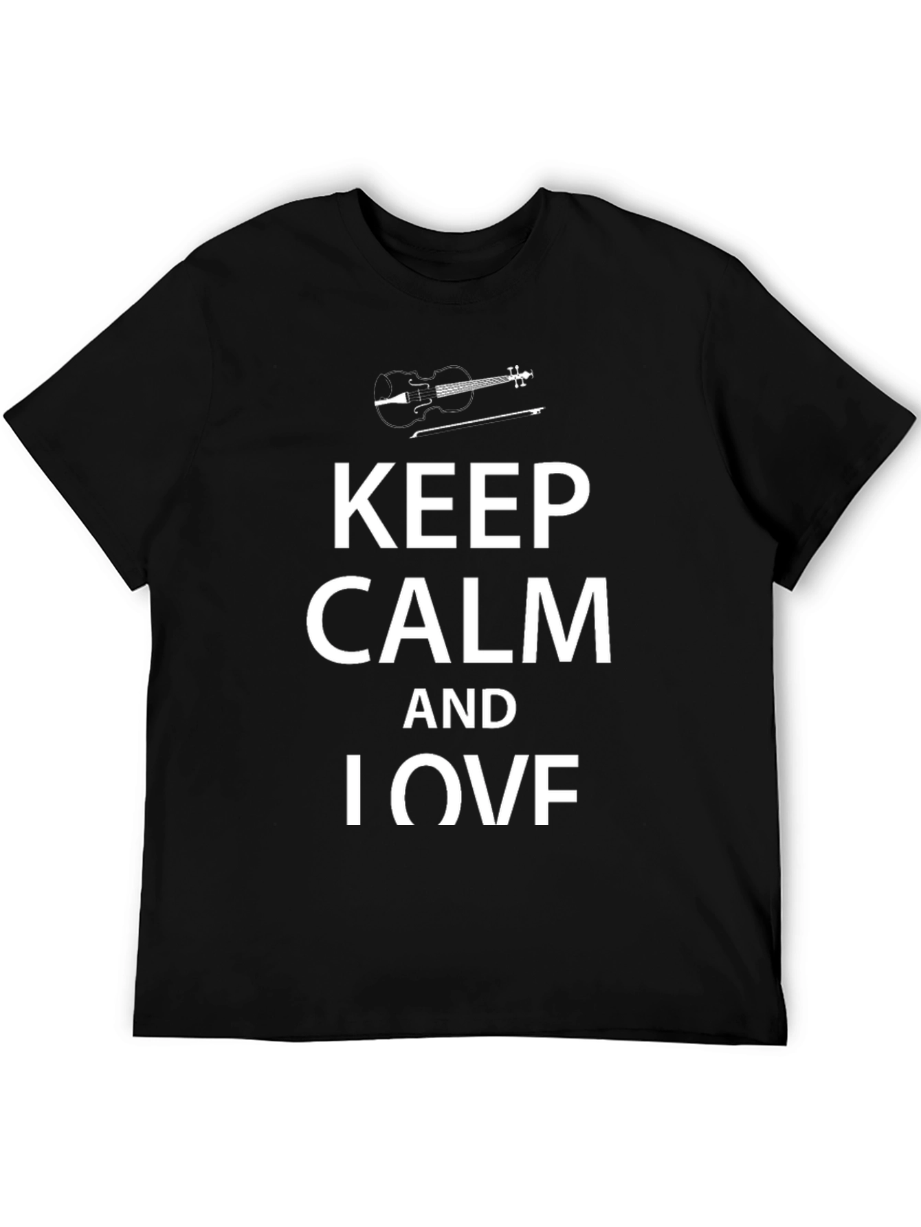 Keep Calm and I Violin T-Shirt - Black