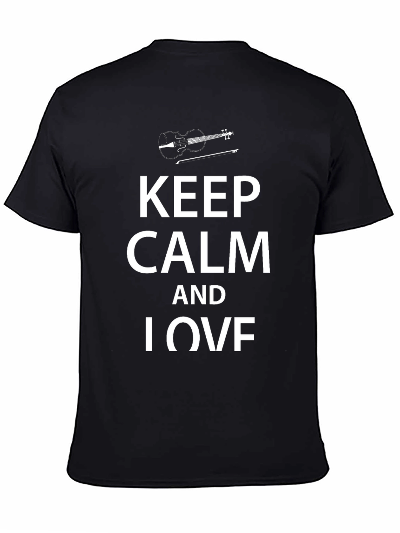 Keep Calm and I Violin T-Shirt - Black