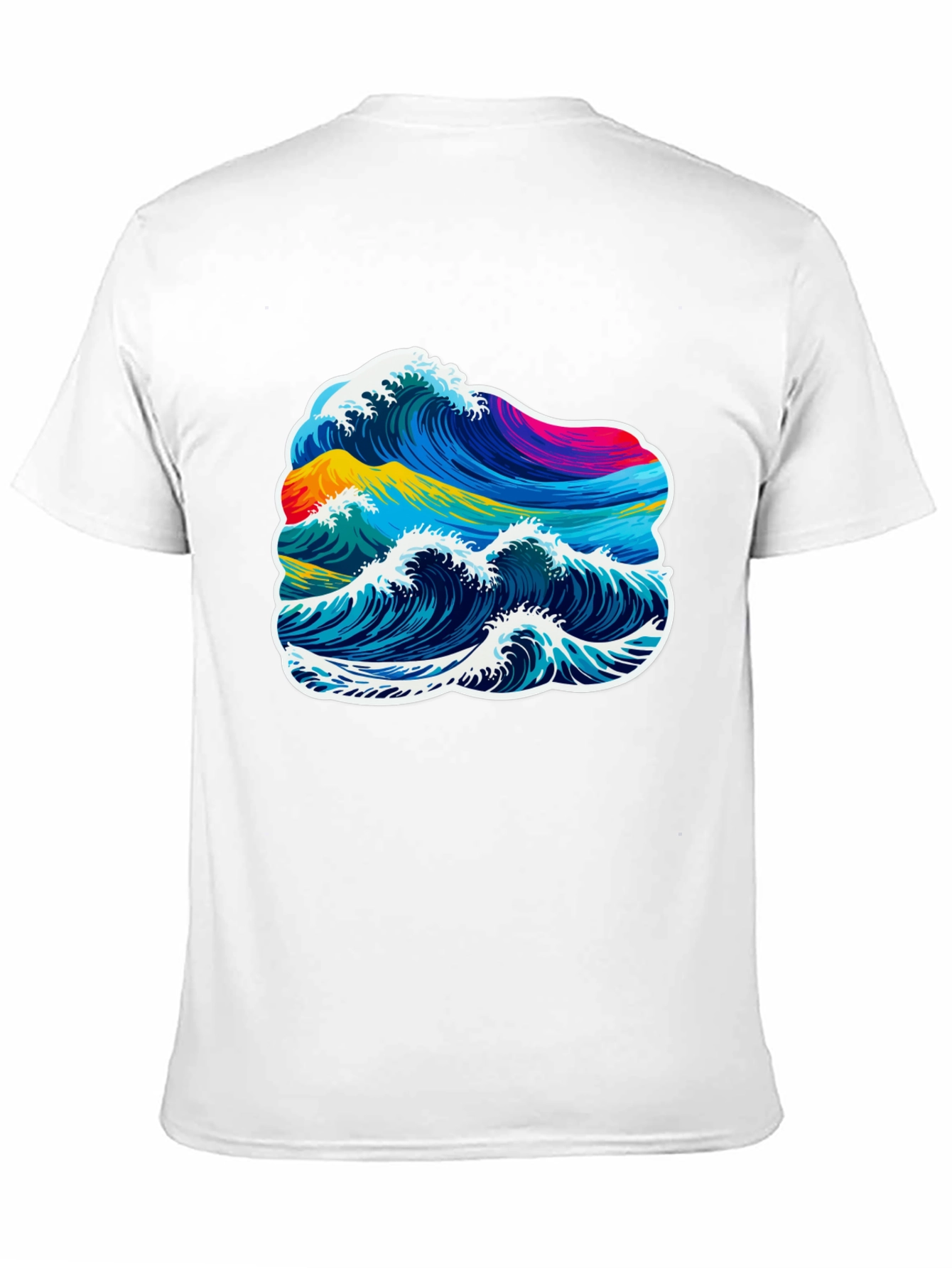 Vibrant Wave Graphic T-Shirt - Black