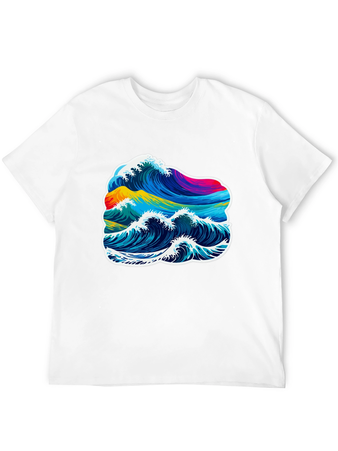 Vibrant Wave Graphic T-Shirt - Black