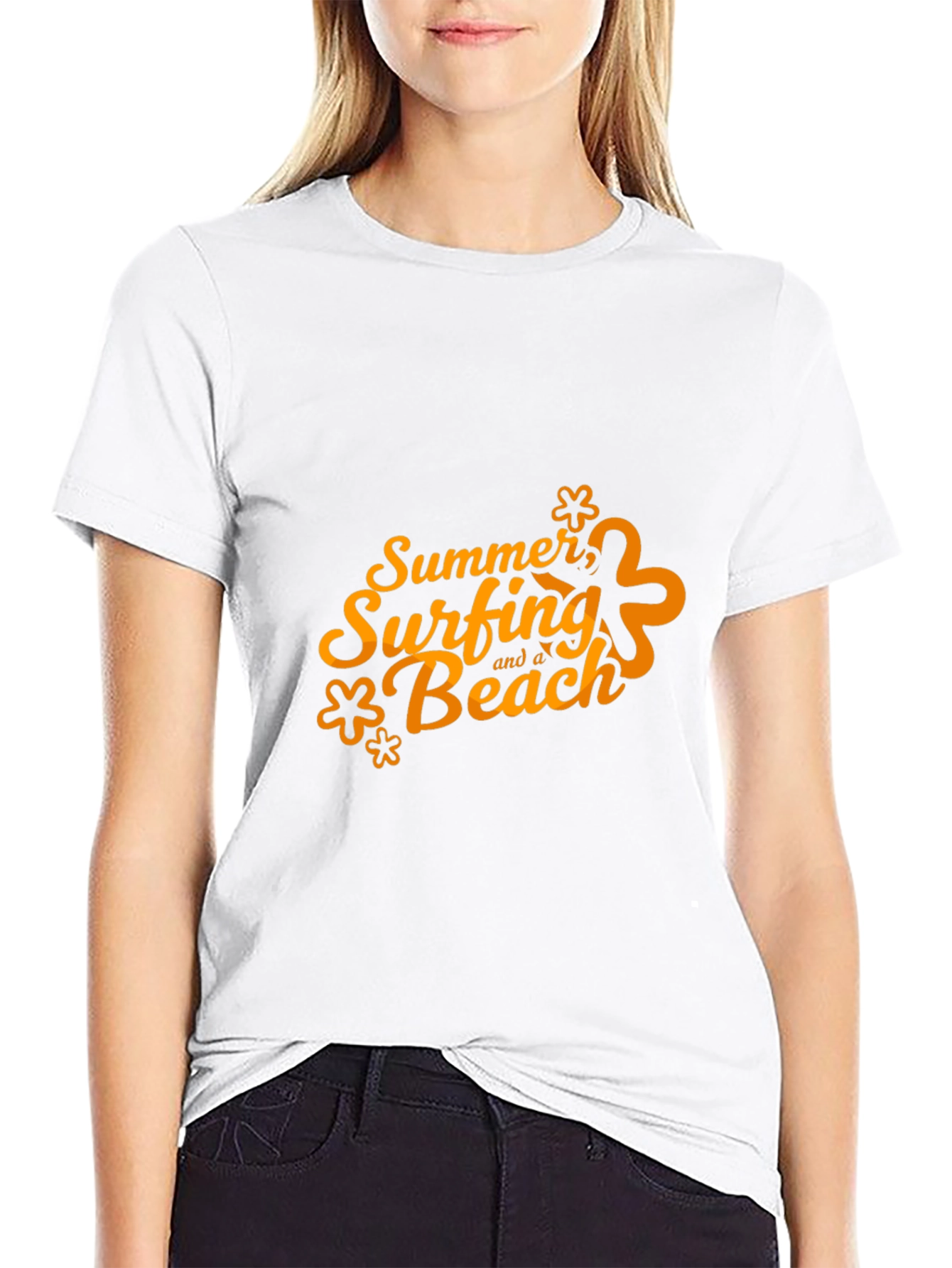 Summer Surfing and a Beach Graphic T-Shirt
