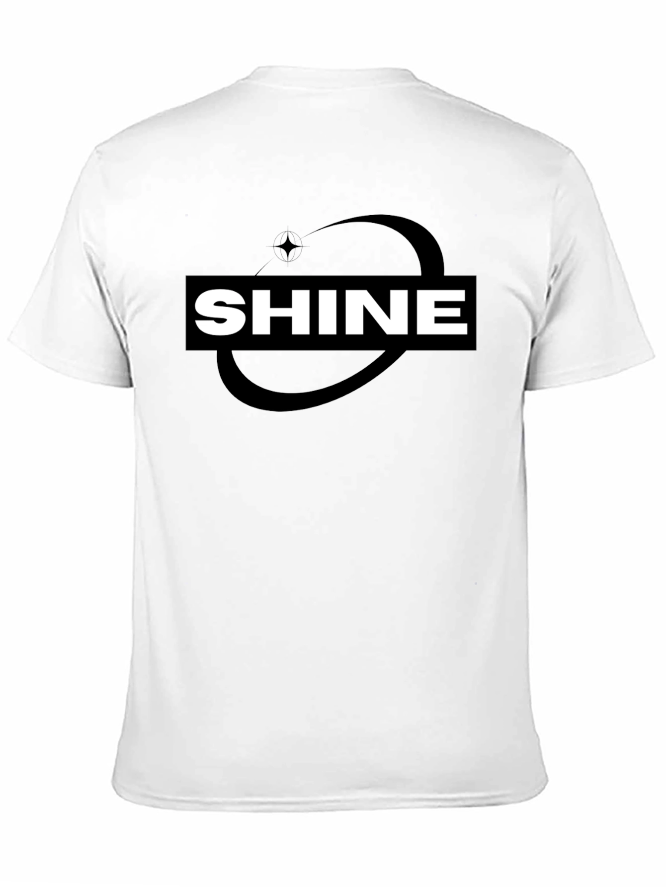 Shine Graphic Tee - Black Cotton Blend T-Shirt