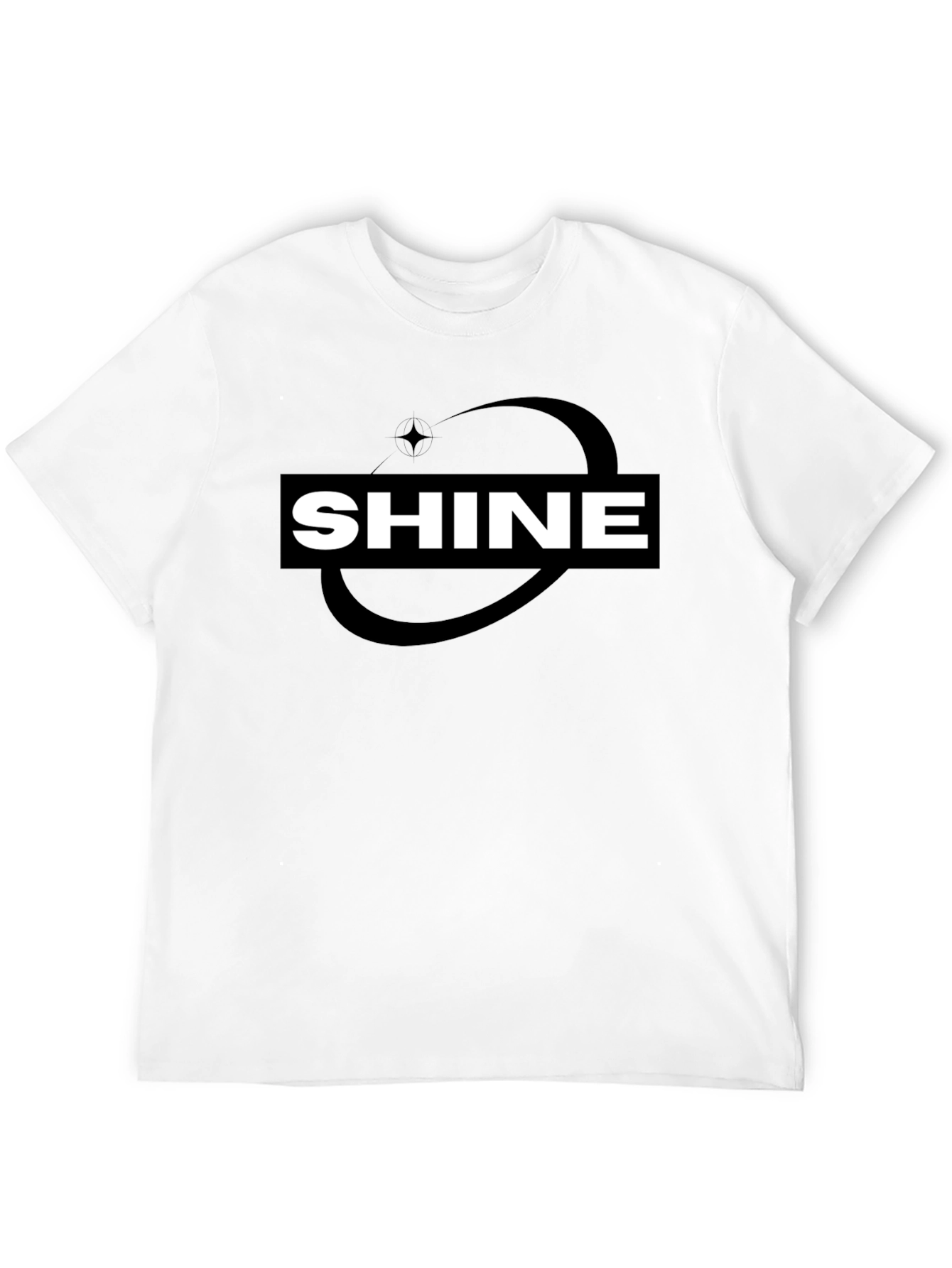 Shine Graphic Tee - Black Cotton Blend T-Shirt
