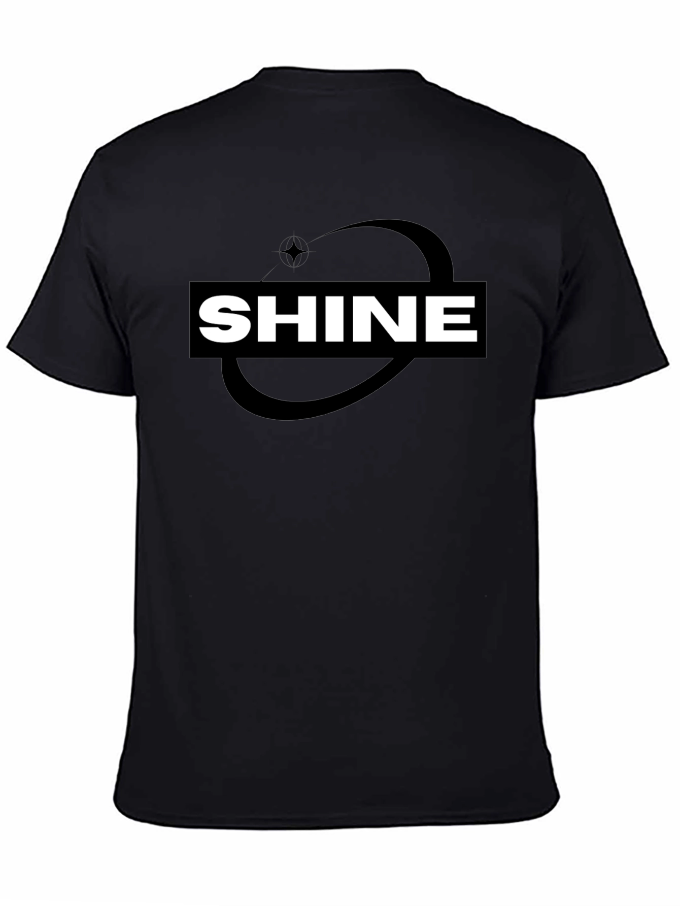 Shine Graphic Tee - Black Cotton Blend T-Shirt