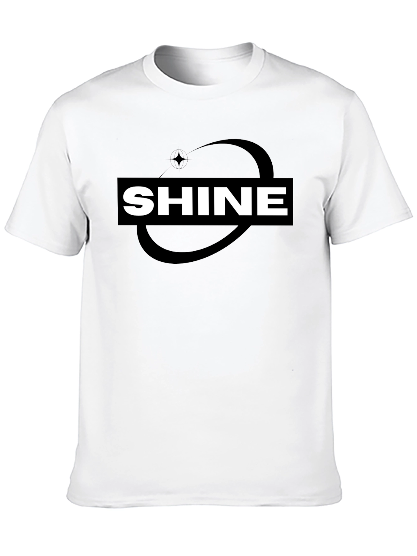Shine Graphic Tee - Black Cotton Blend T-Shirt