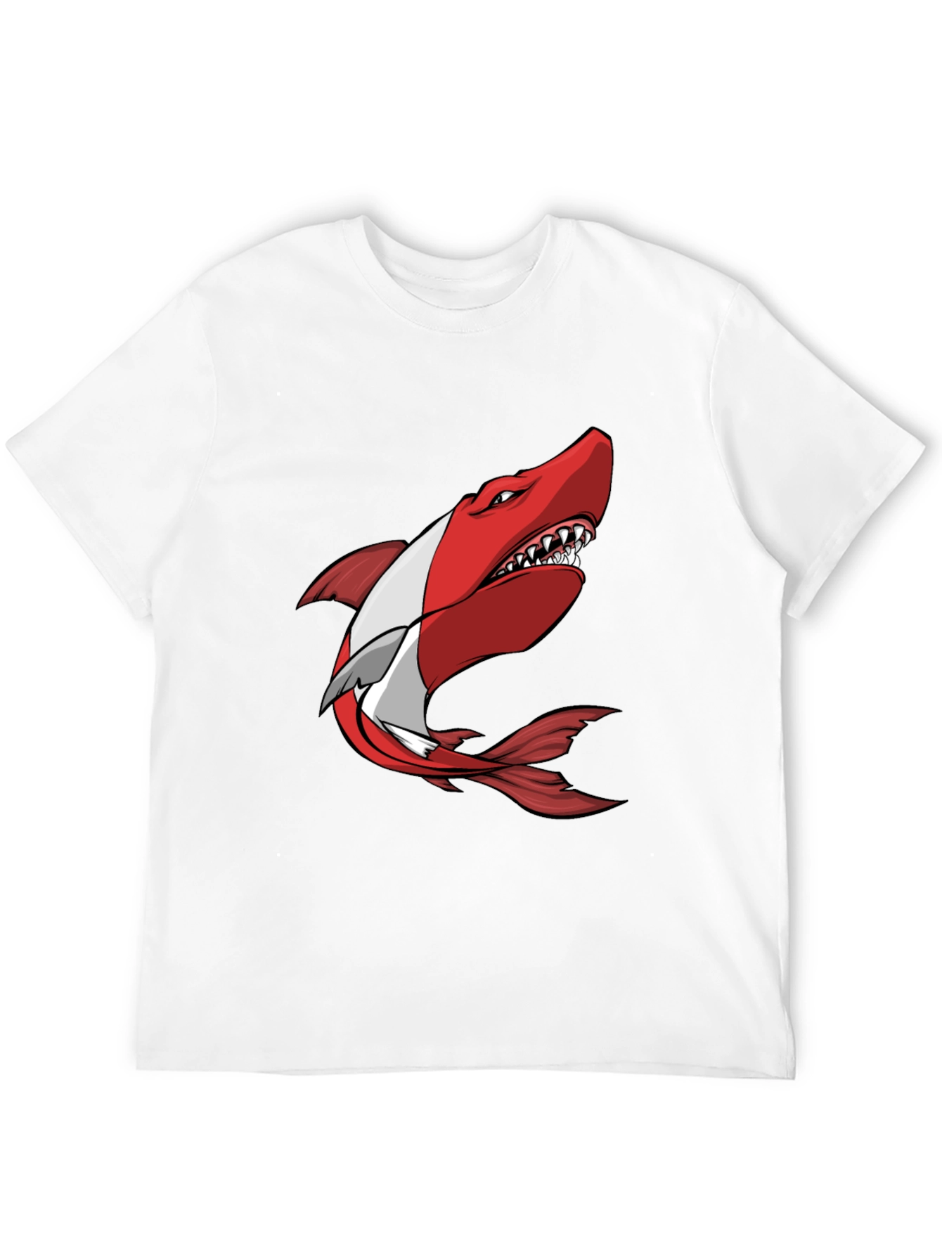 Red Shark Graphic Tee - Mens Black T-Shirt
