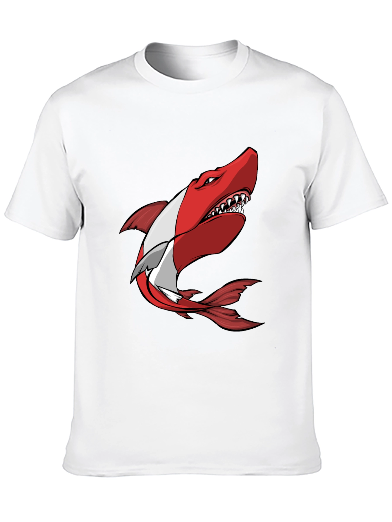 Red Shark Graphic Tee - Mens Black T-Shirt