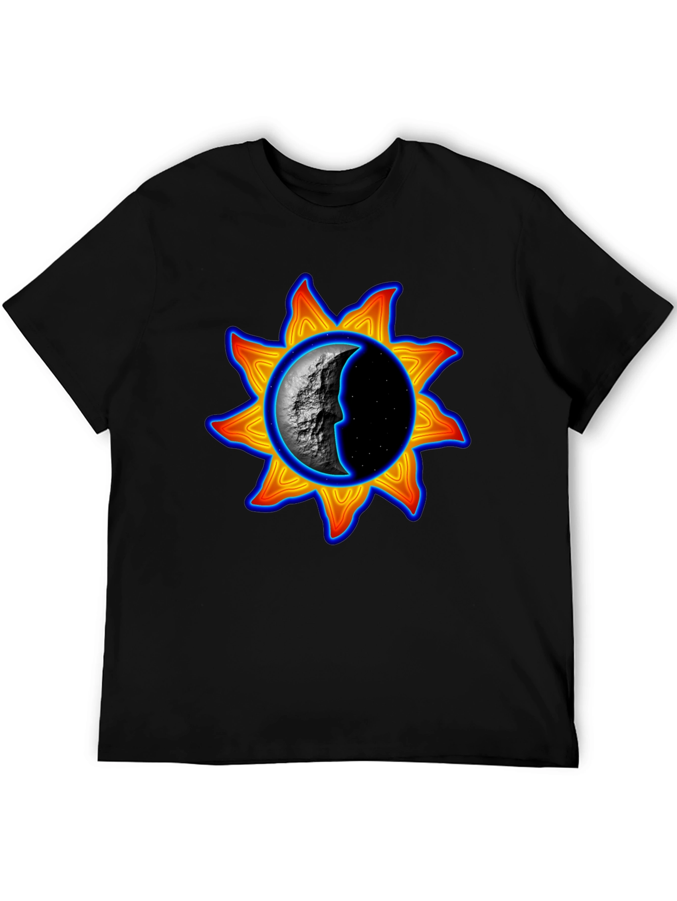 Sun & Moon Graphic Tee - Black Unisex T-Shirt
