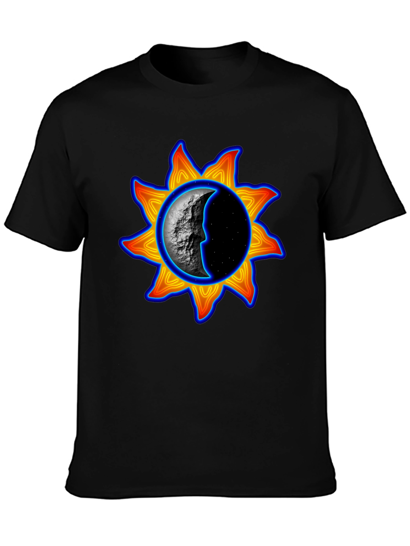 Sun & Moon Graphic Tee - Black Unisex T-Shirt