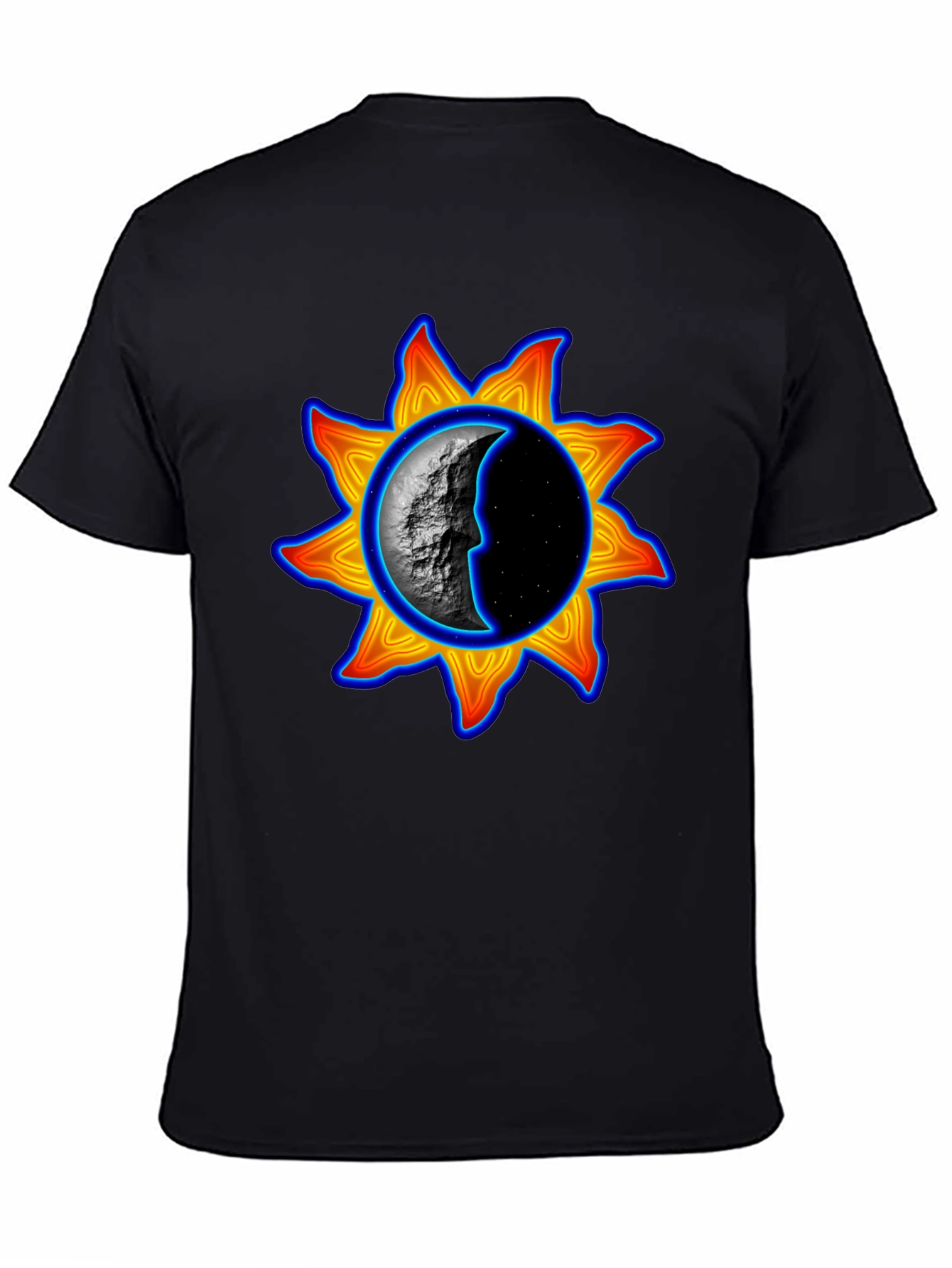Sun & Moon Graphic Tee - Black Unisex T-Shirt
