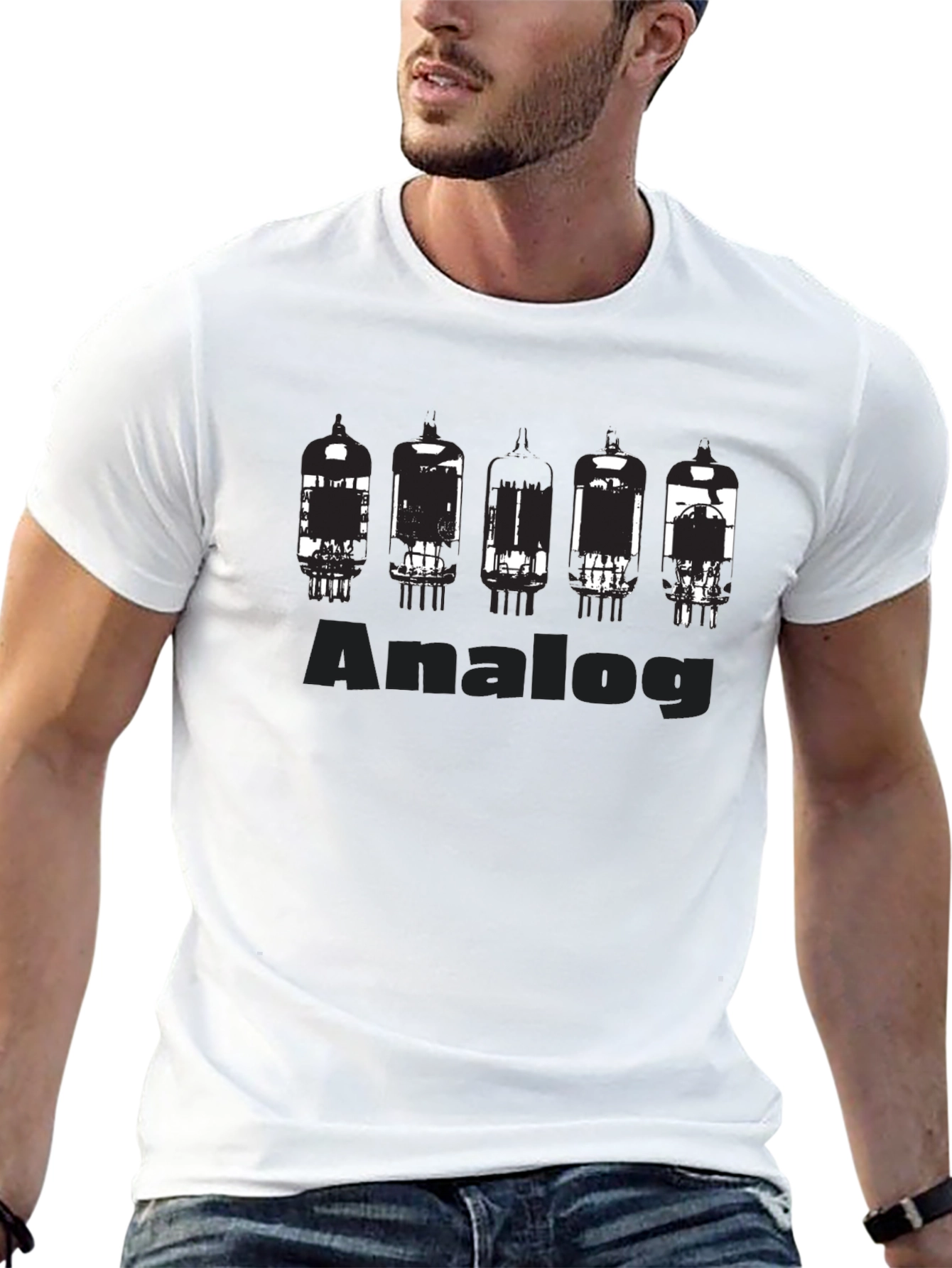 Analog Vacuum Tube Graphic T-Shirt - Black