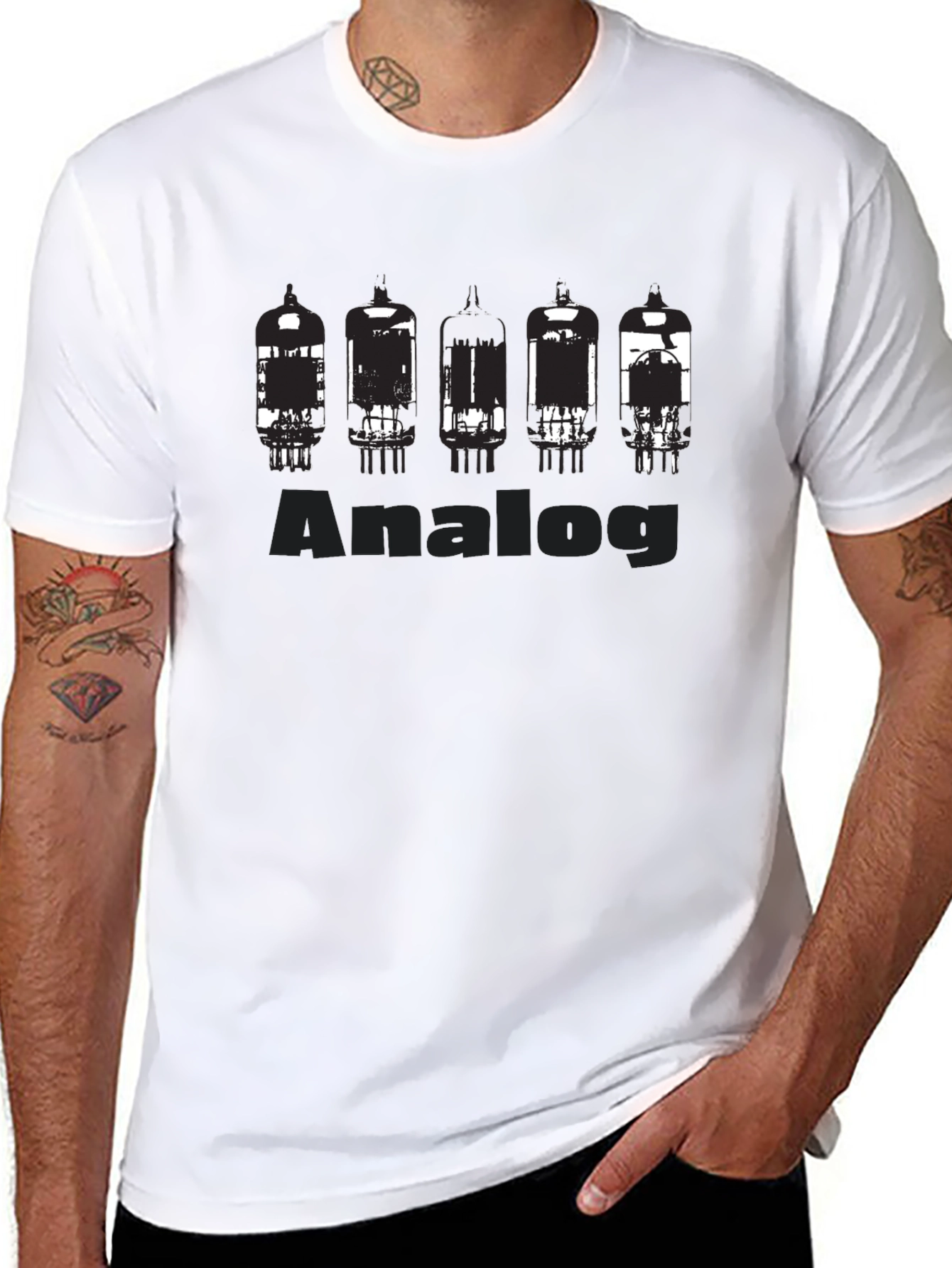 Analog Vacuum Tube Graphic T-Shirt - Black