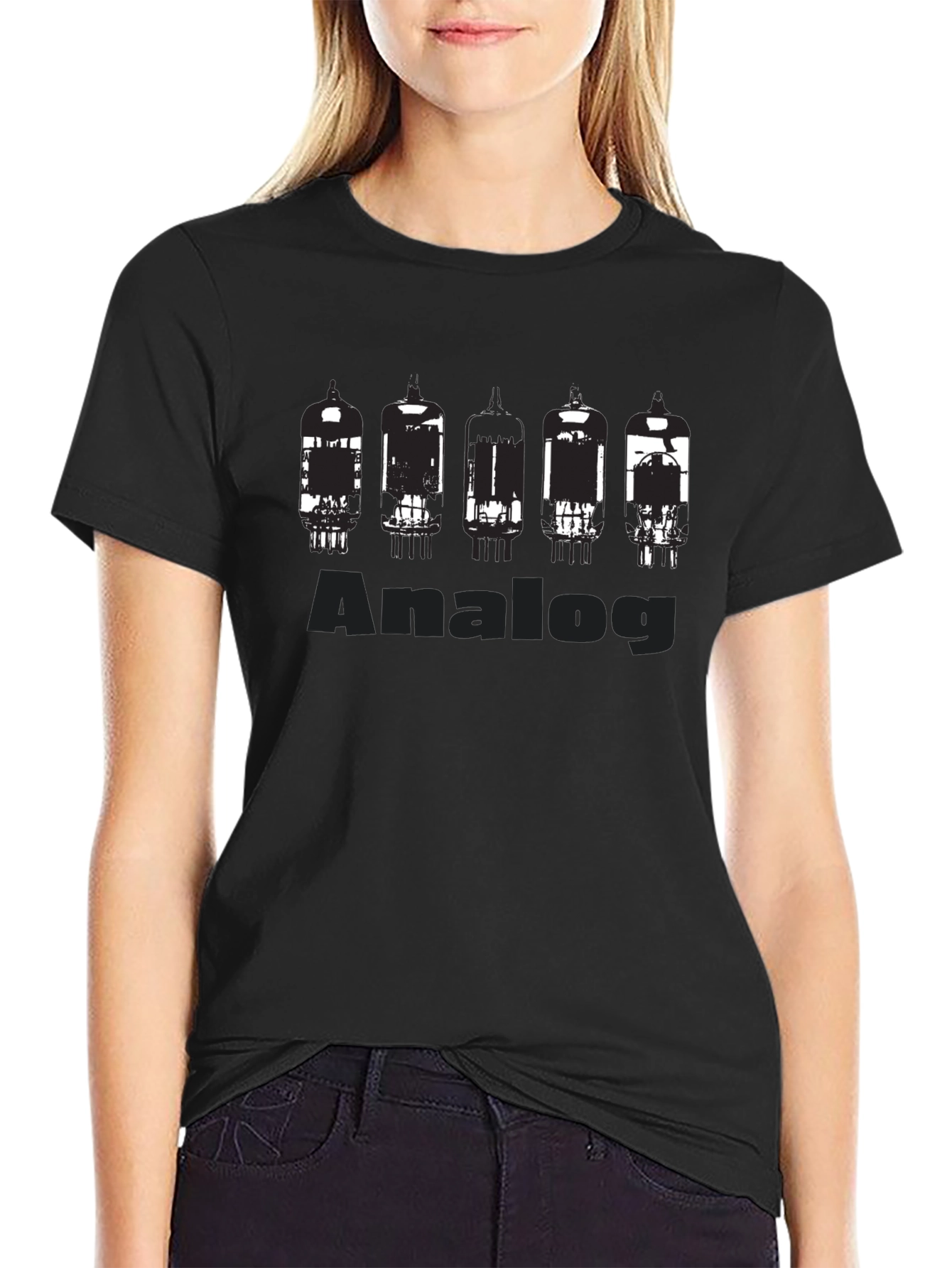 Analog Vacuum Tube Graphic T-Shirt - Black