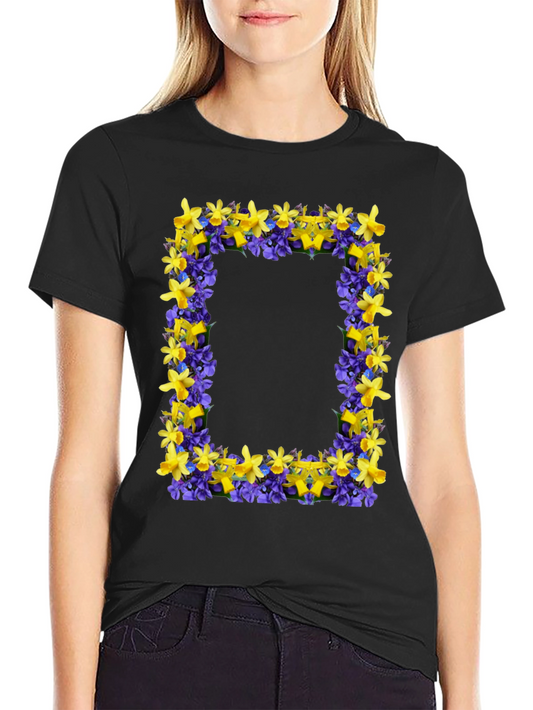 Floral Frame Graphic Tee - Ukraine Colors