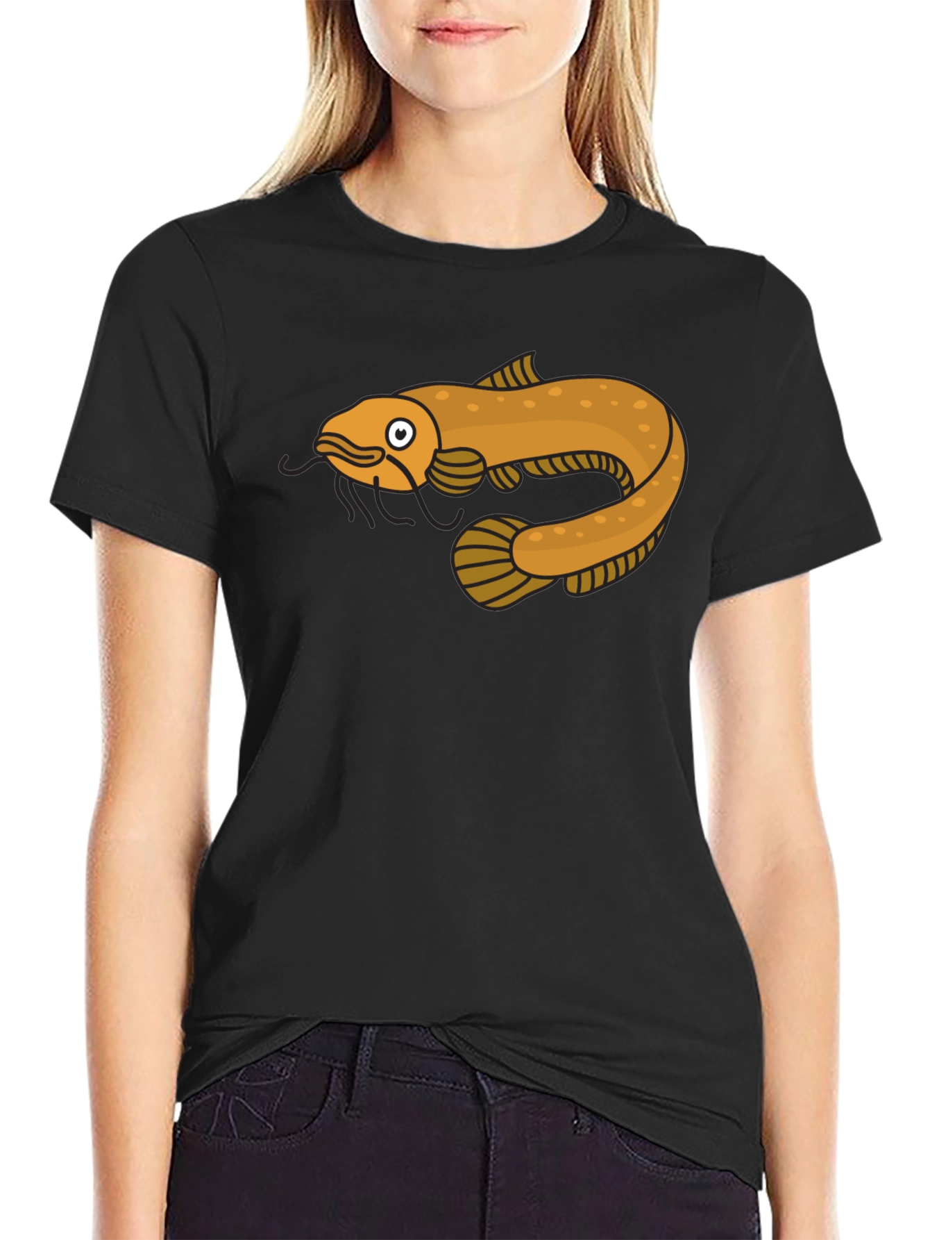 Cool Catfish Graphic T-Shirt - Black Cotton Tee
