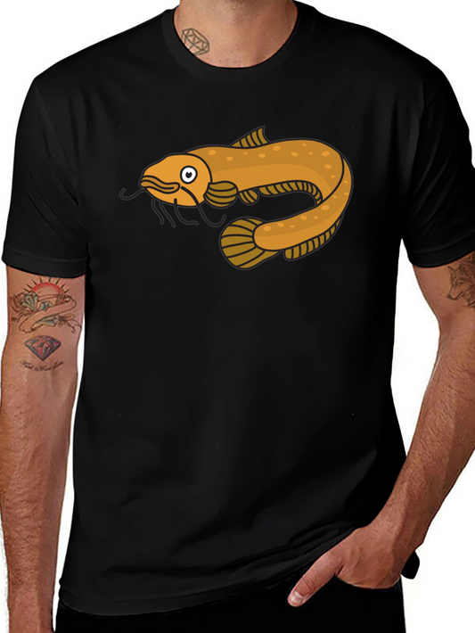 Cool Catfish Graphic T-Shirt - Black Cotton Tee