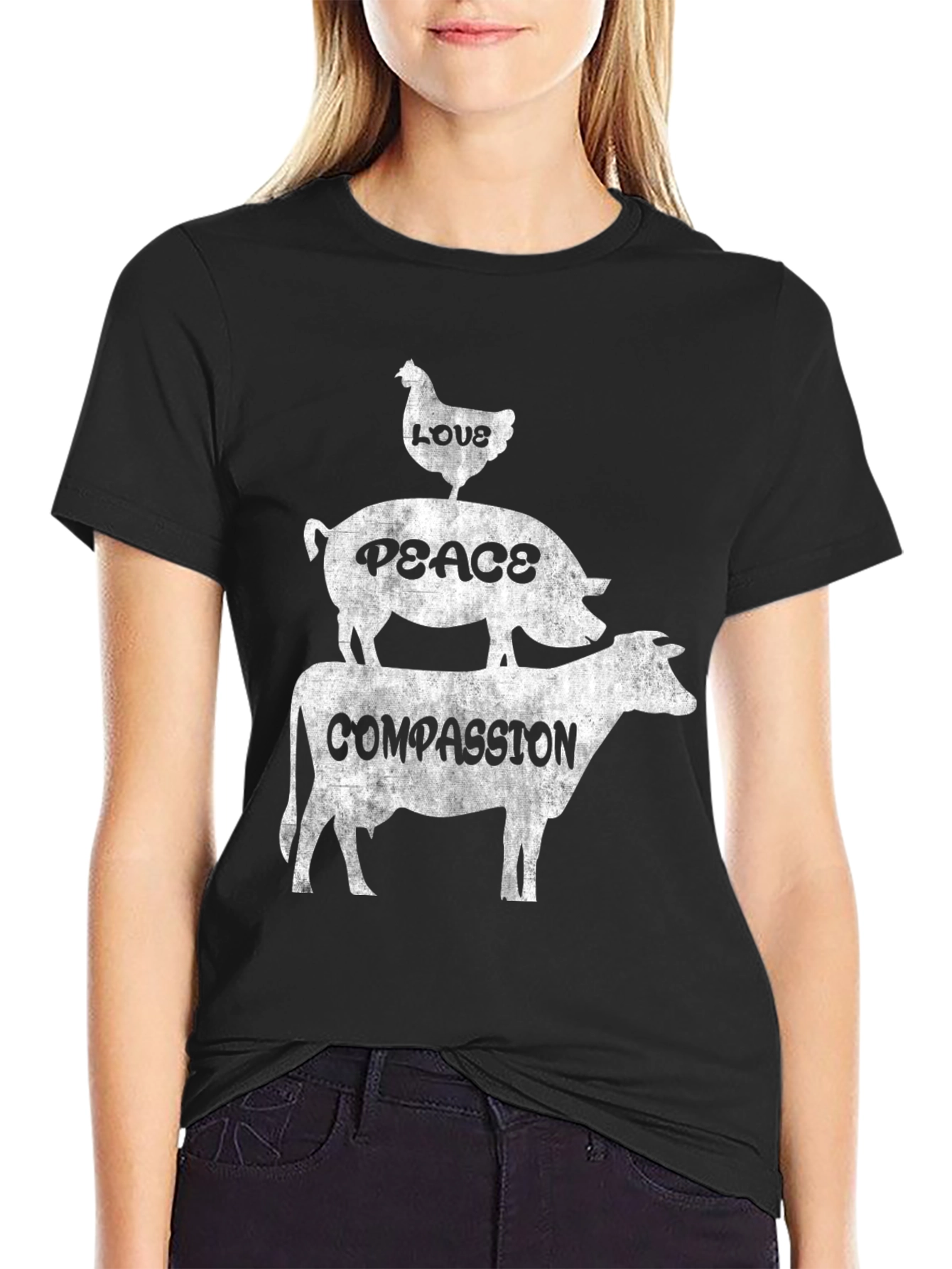 Love Peace Compassion Vegan T-Shirt