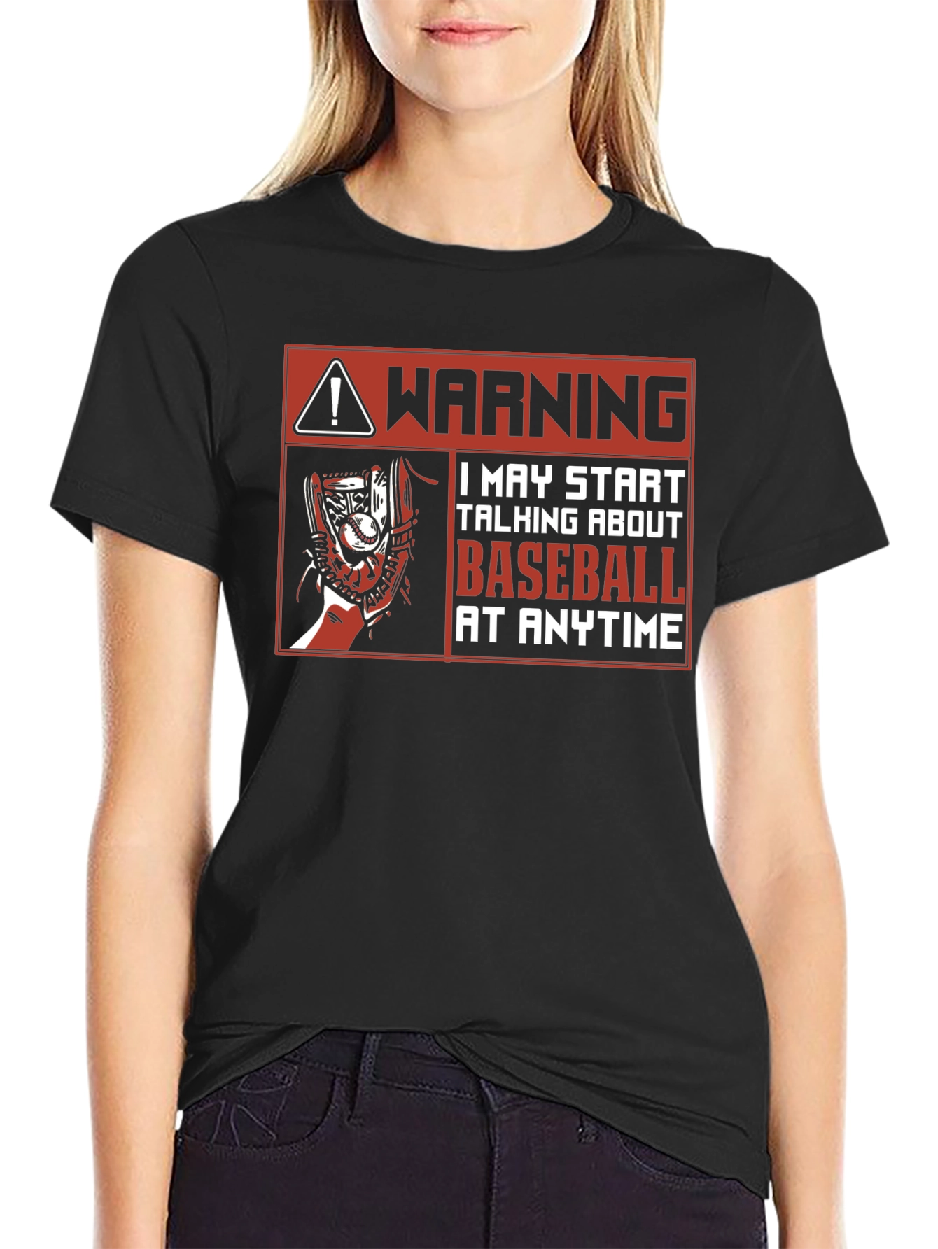 Warning Baseball T-Shirt