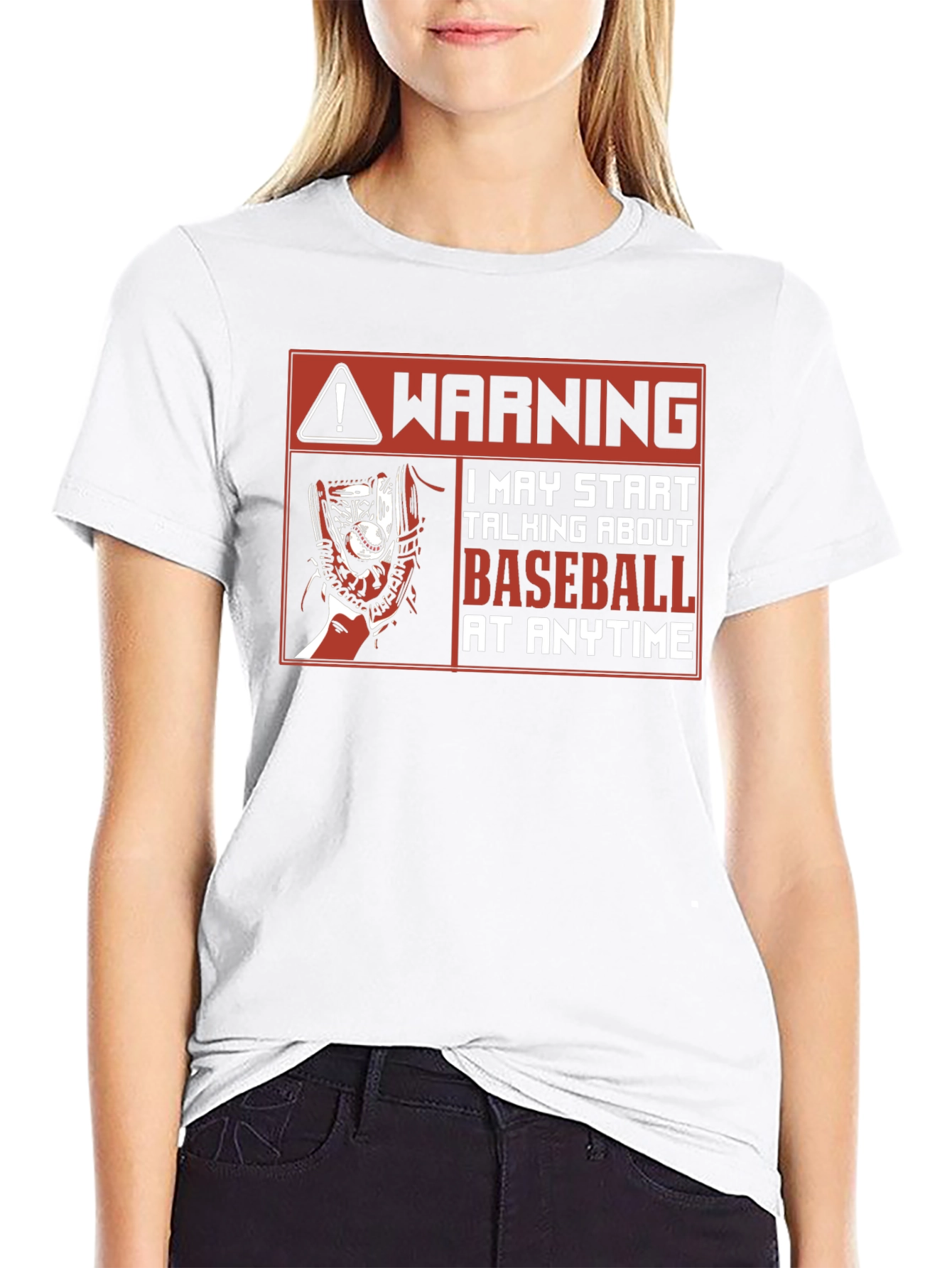 Warning Baseball T-Shirt