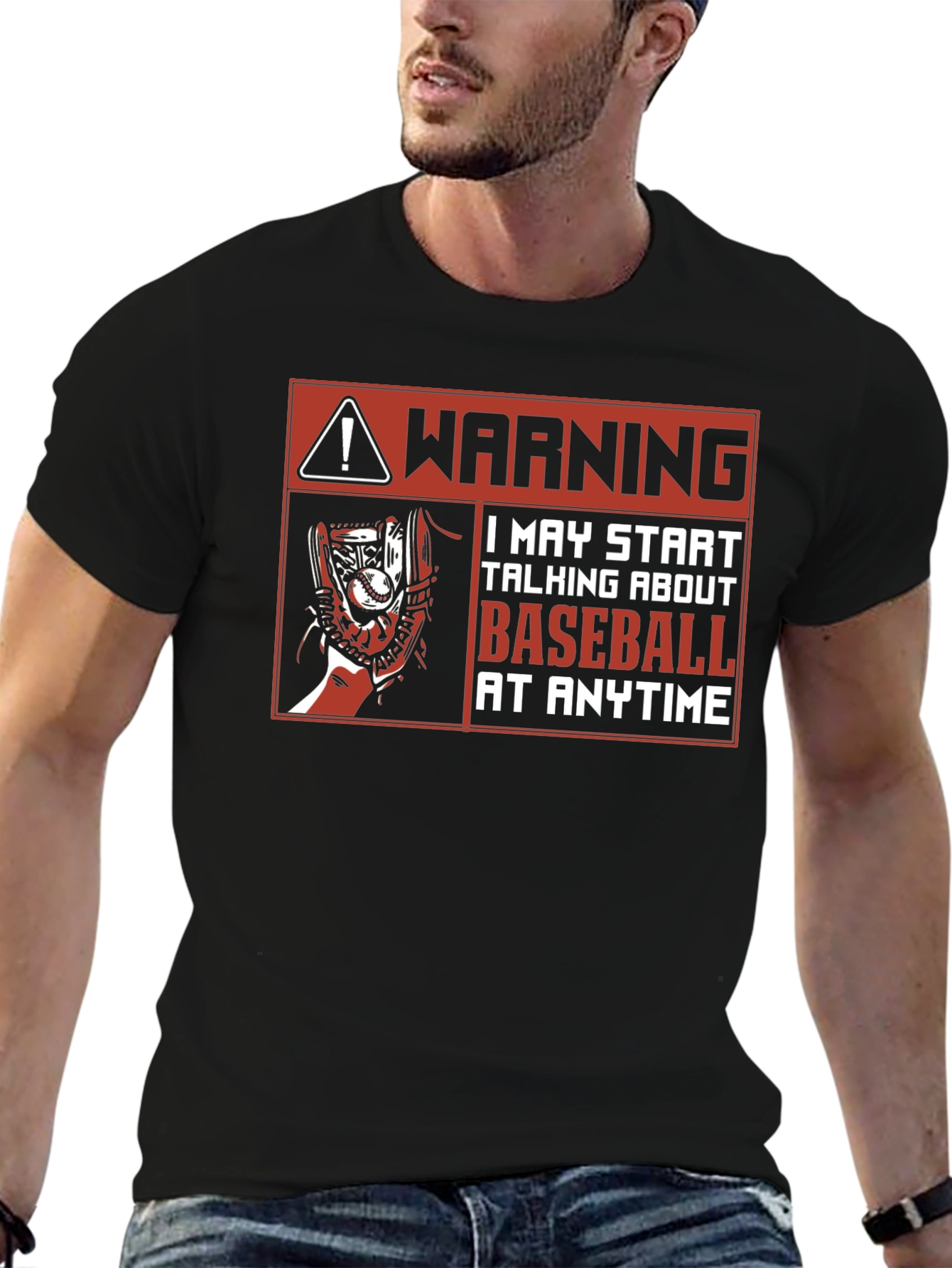 Warning Baseball T-Shirt