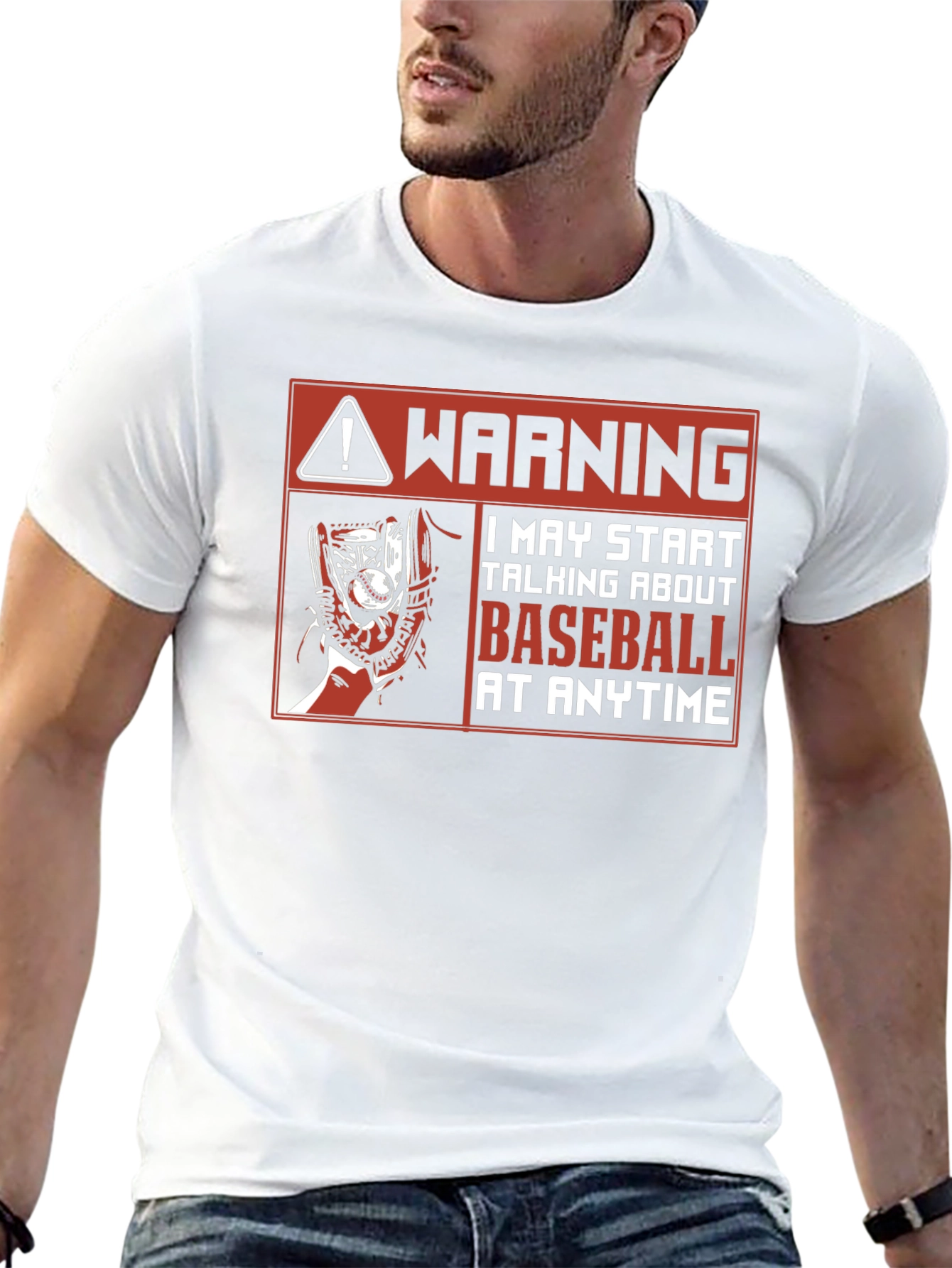 Warning Baseball T-Shirt