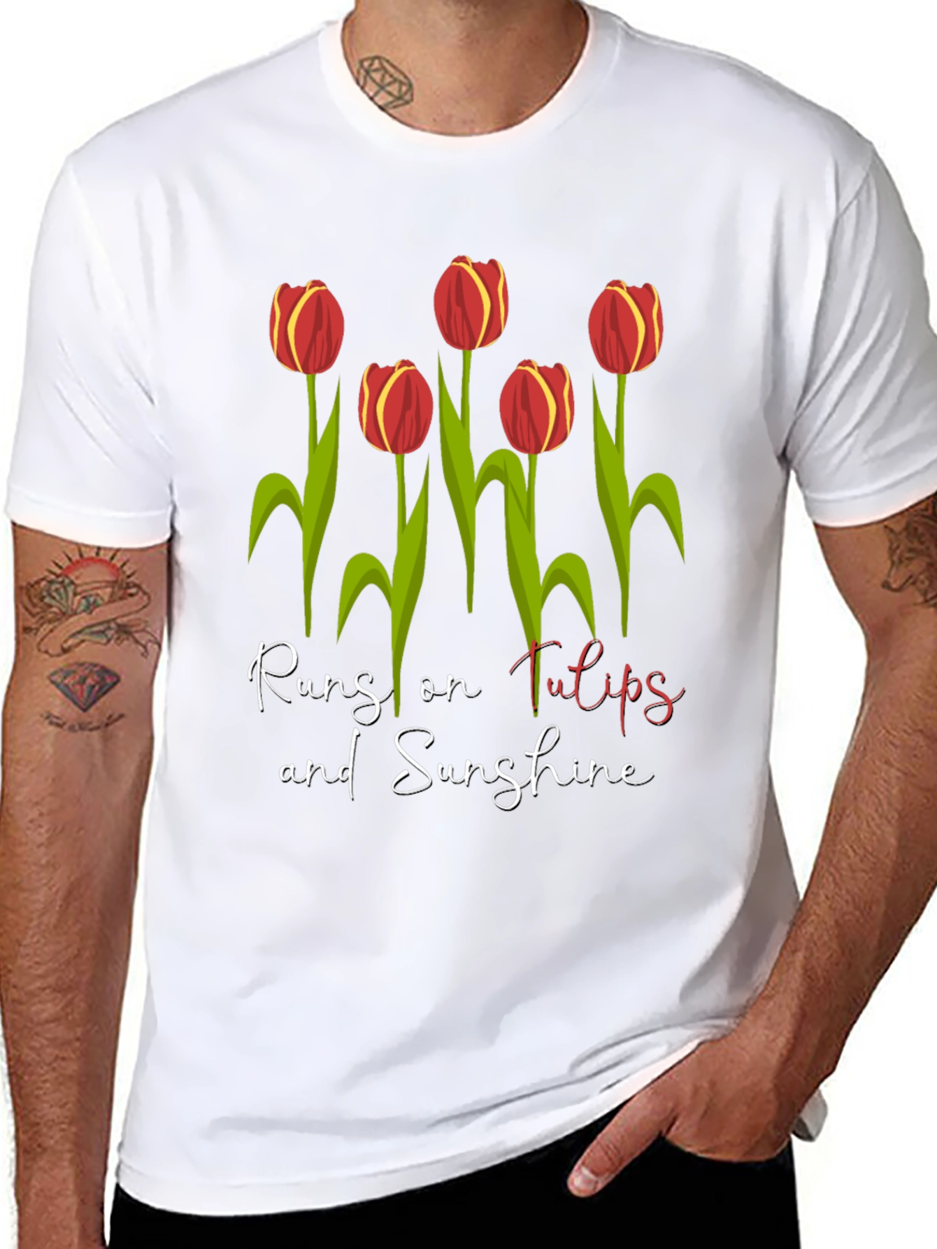 Runs on Tulips & Sunshine Graphic Tee