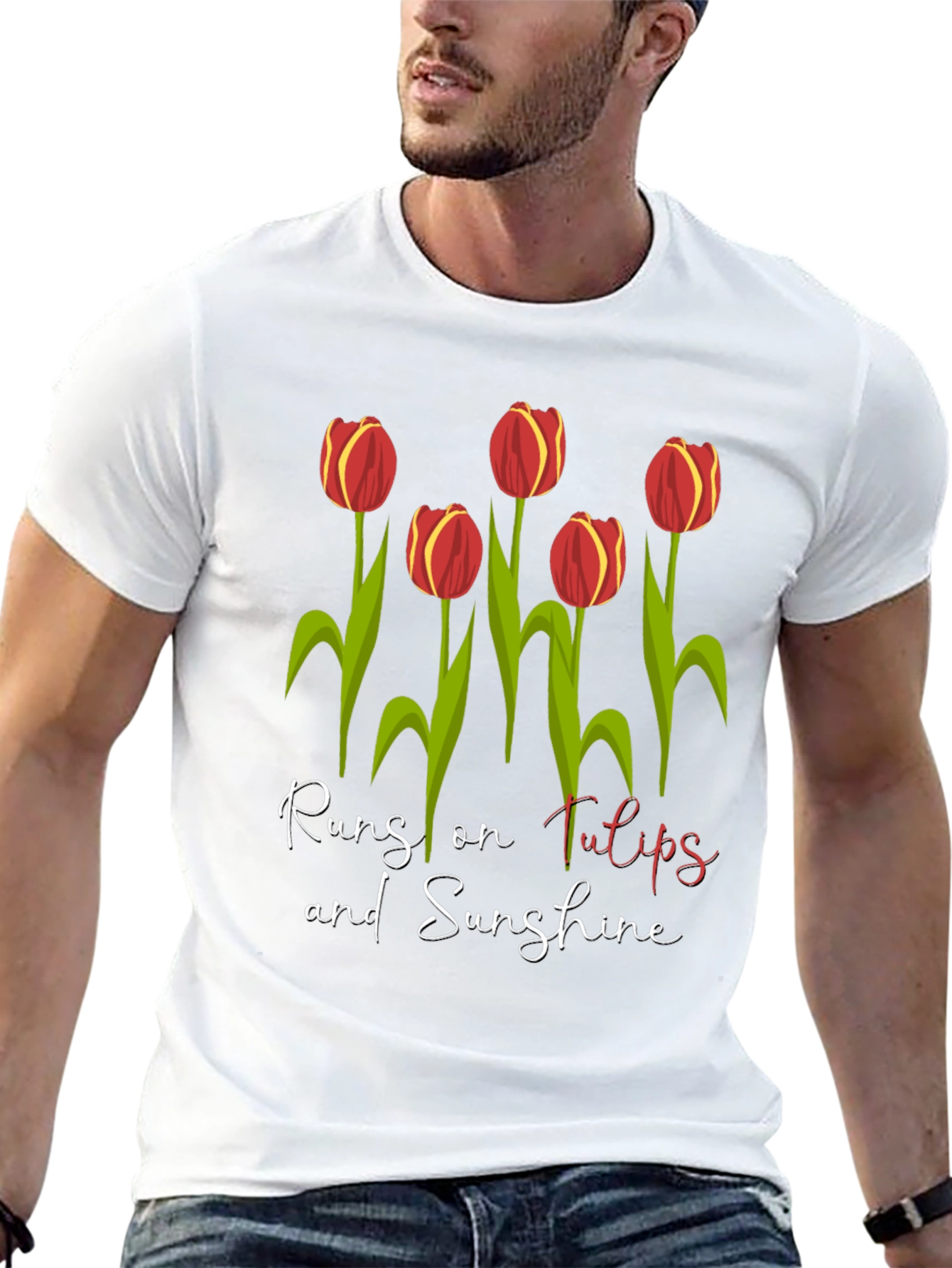 Runs on Tulips & Sunshine Graphic Tee