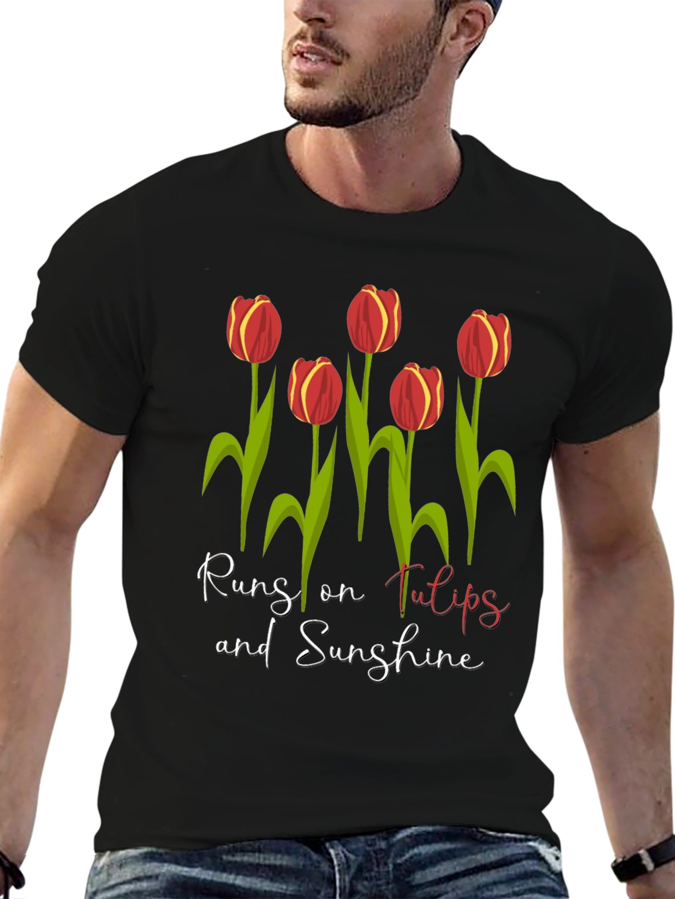 Runs on Tulips & Sunshine Graphic Tee