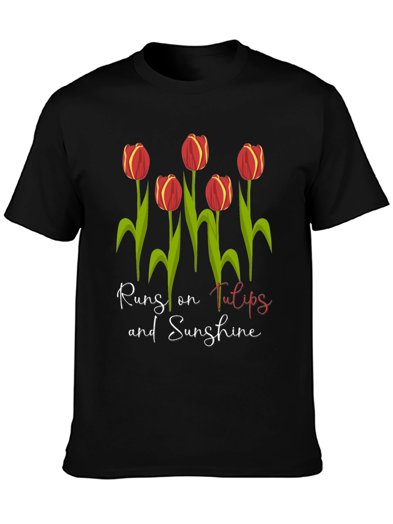 Runs on Tulips & Sunshine Graphic Tee