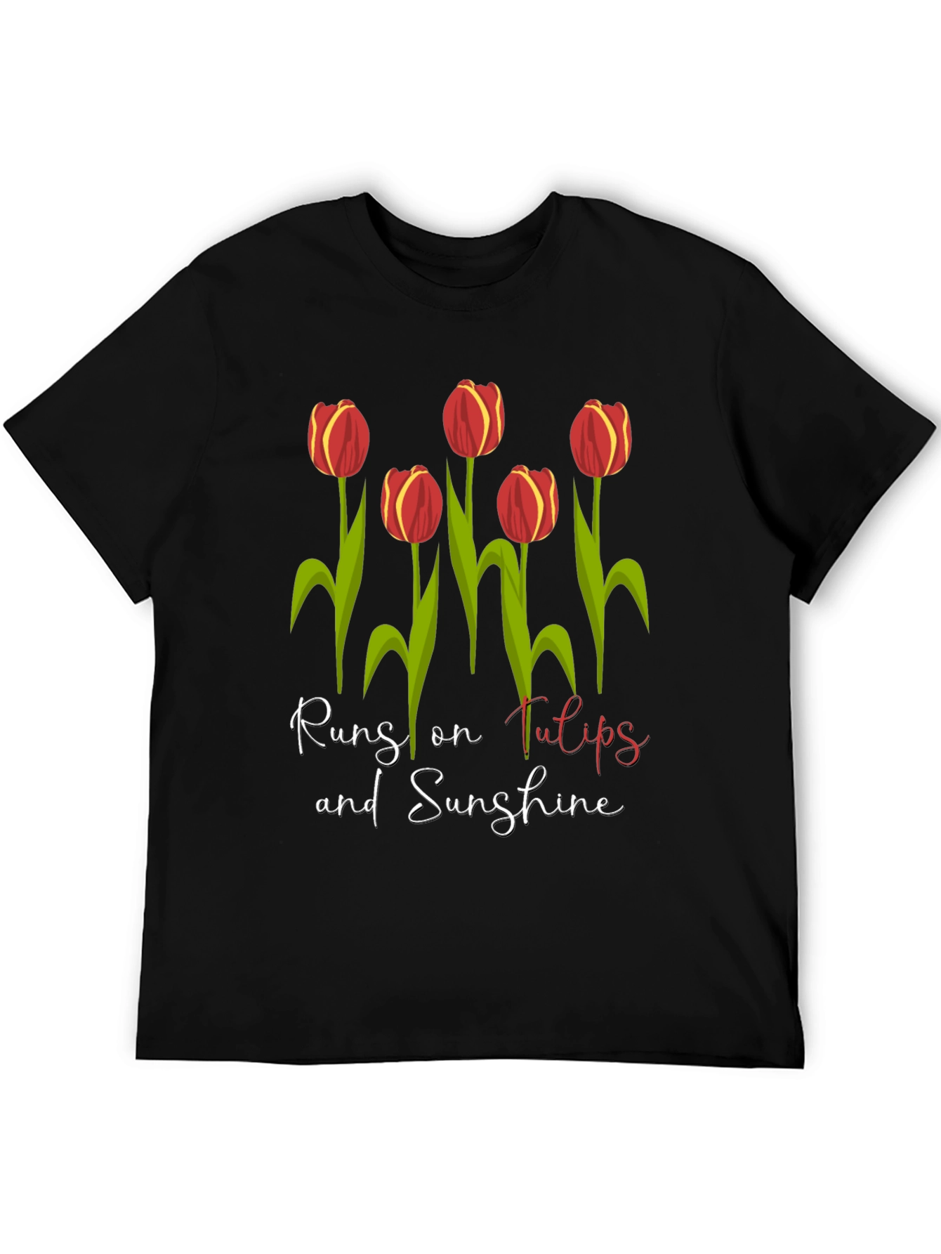 Runs on Tulips & Sunshine Graphic Tee