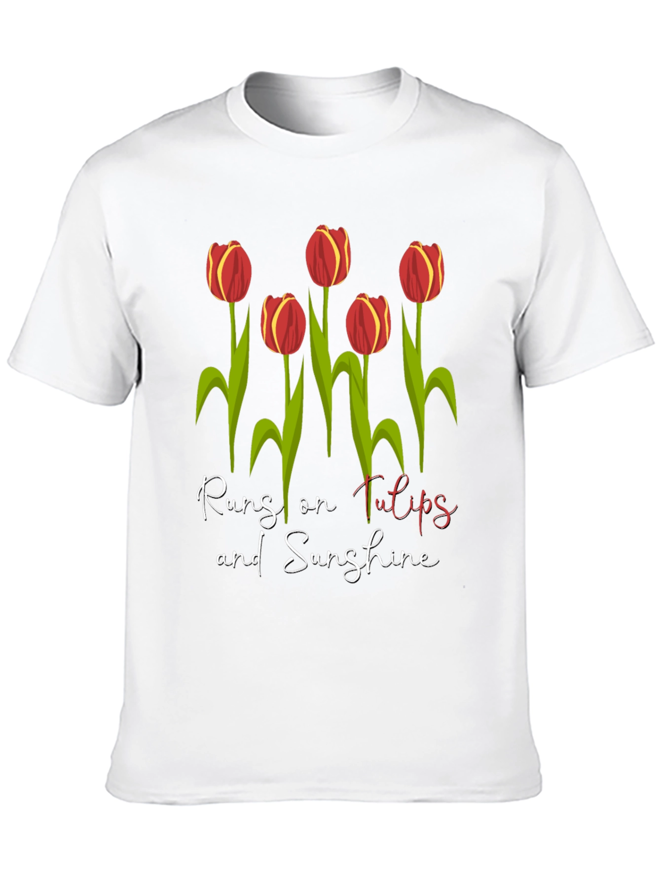 Runs on Tulips & Sunshine Graphic Tee